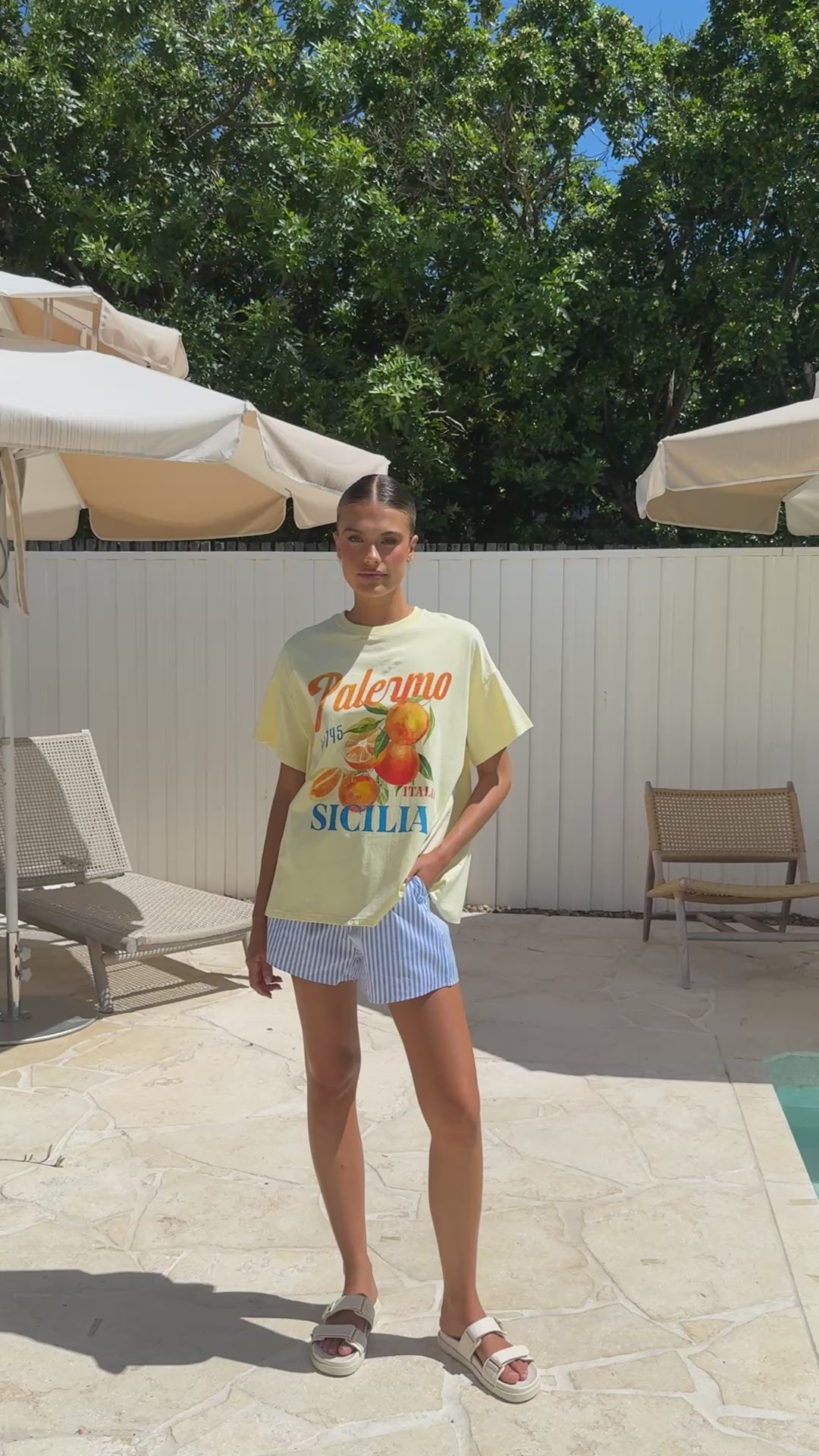 Load video: Palermo Shirt and Shorts Set - Yellow/Blue - Billy J