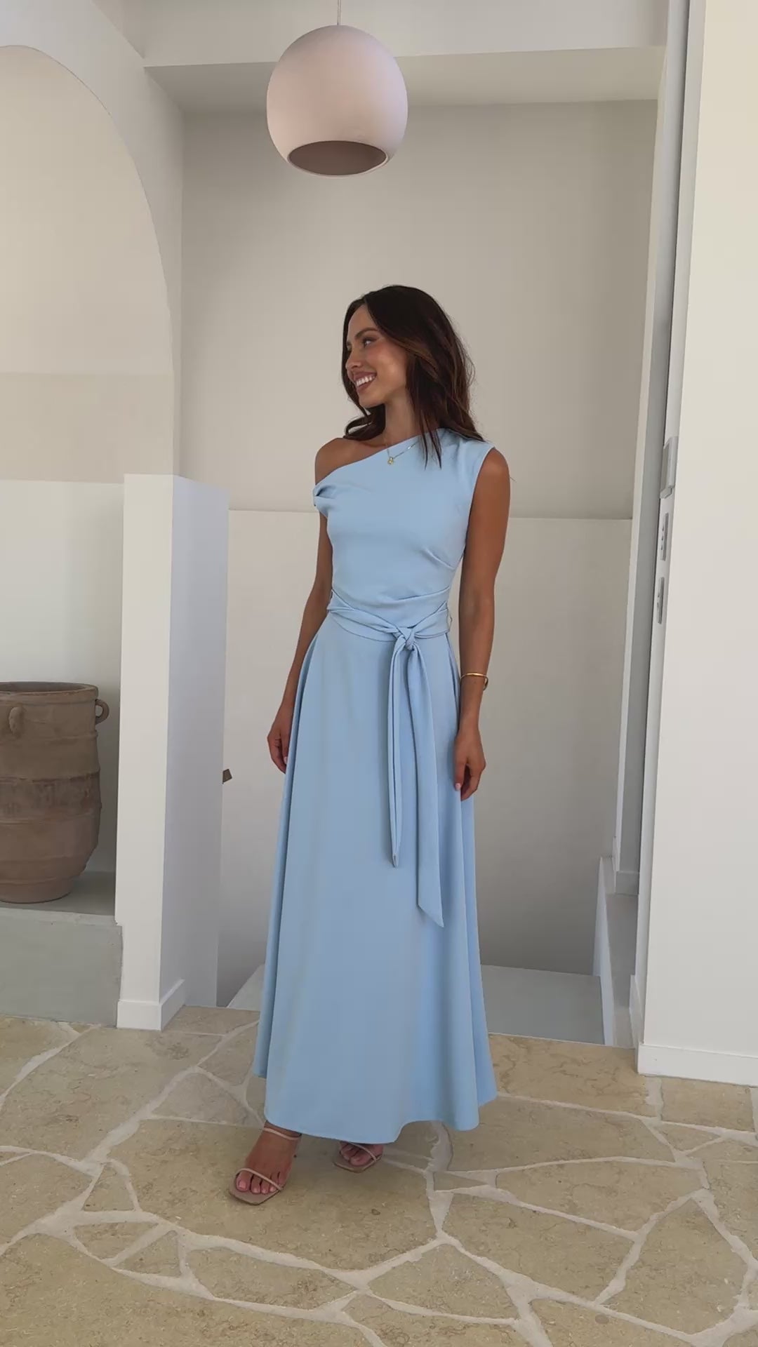 Load video: Gemma Maxi Dress - Baby Blue - Billy J