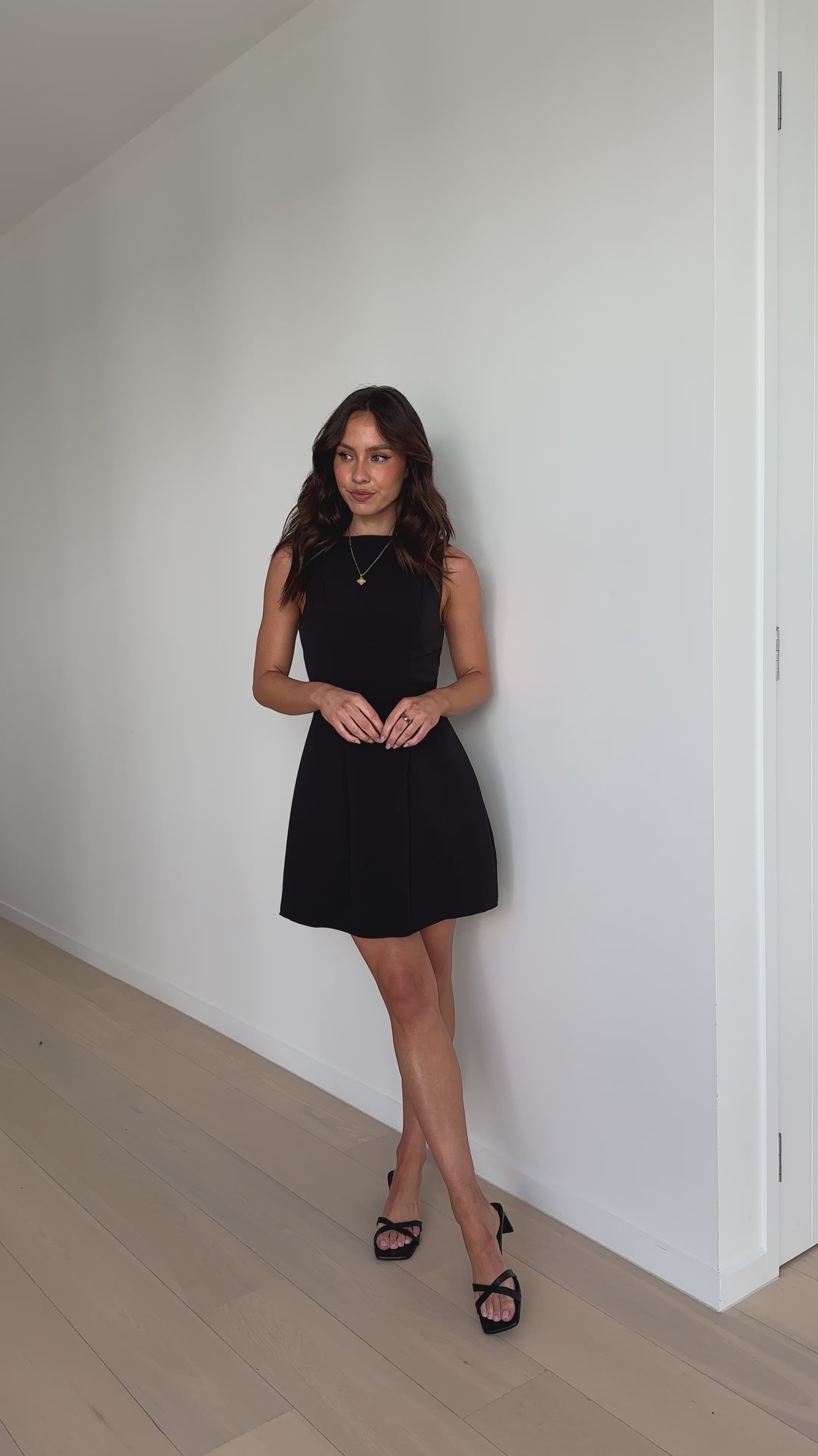 Load video: Rafiki Mini Dress - Black - Billy J