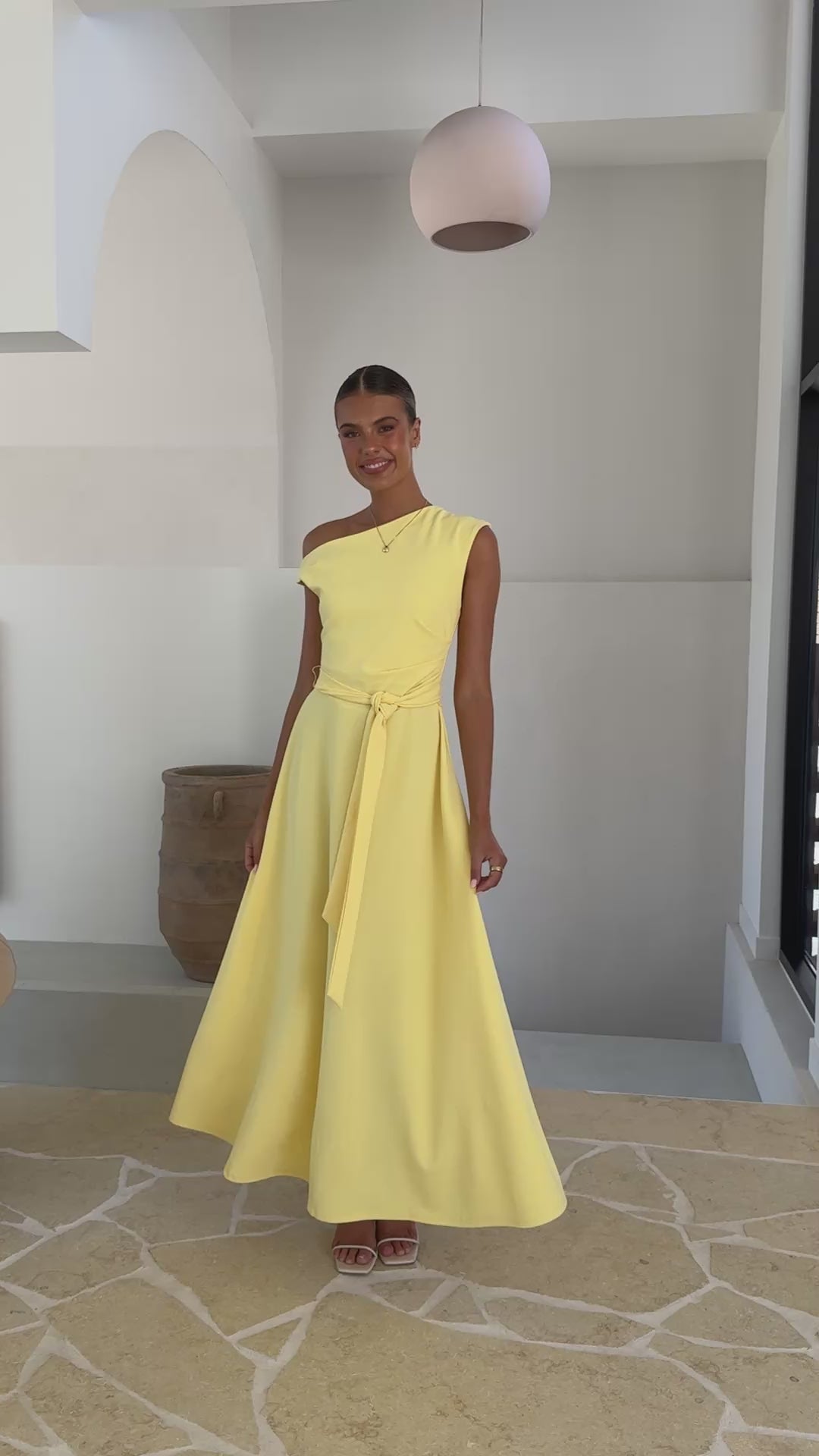 Load video: Gemma Maxi Dress - Baby Yellow - Billy J