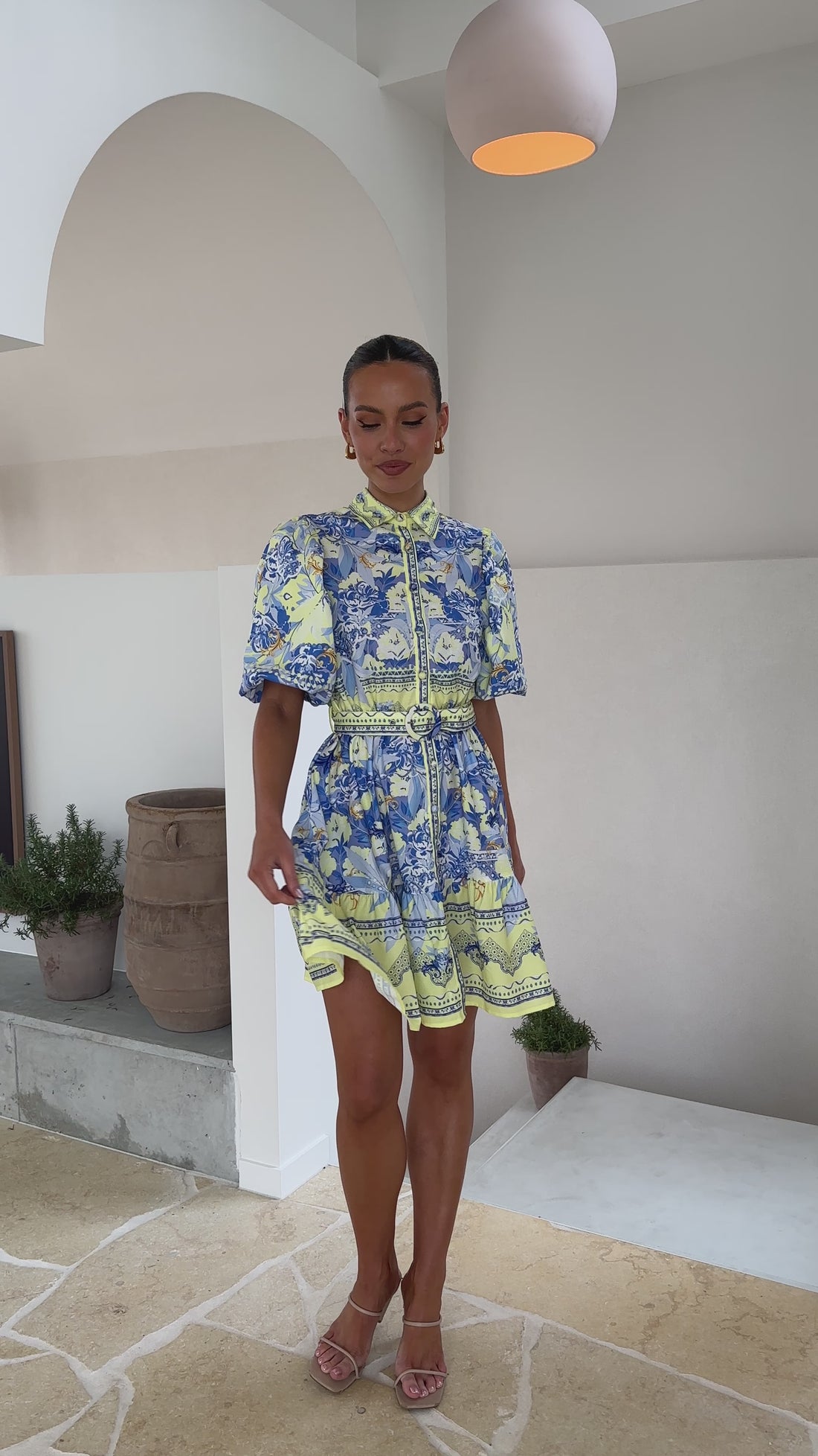 Kalliope Mini Dress - Blue/Yellow - Billy J