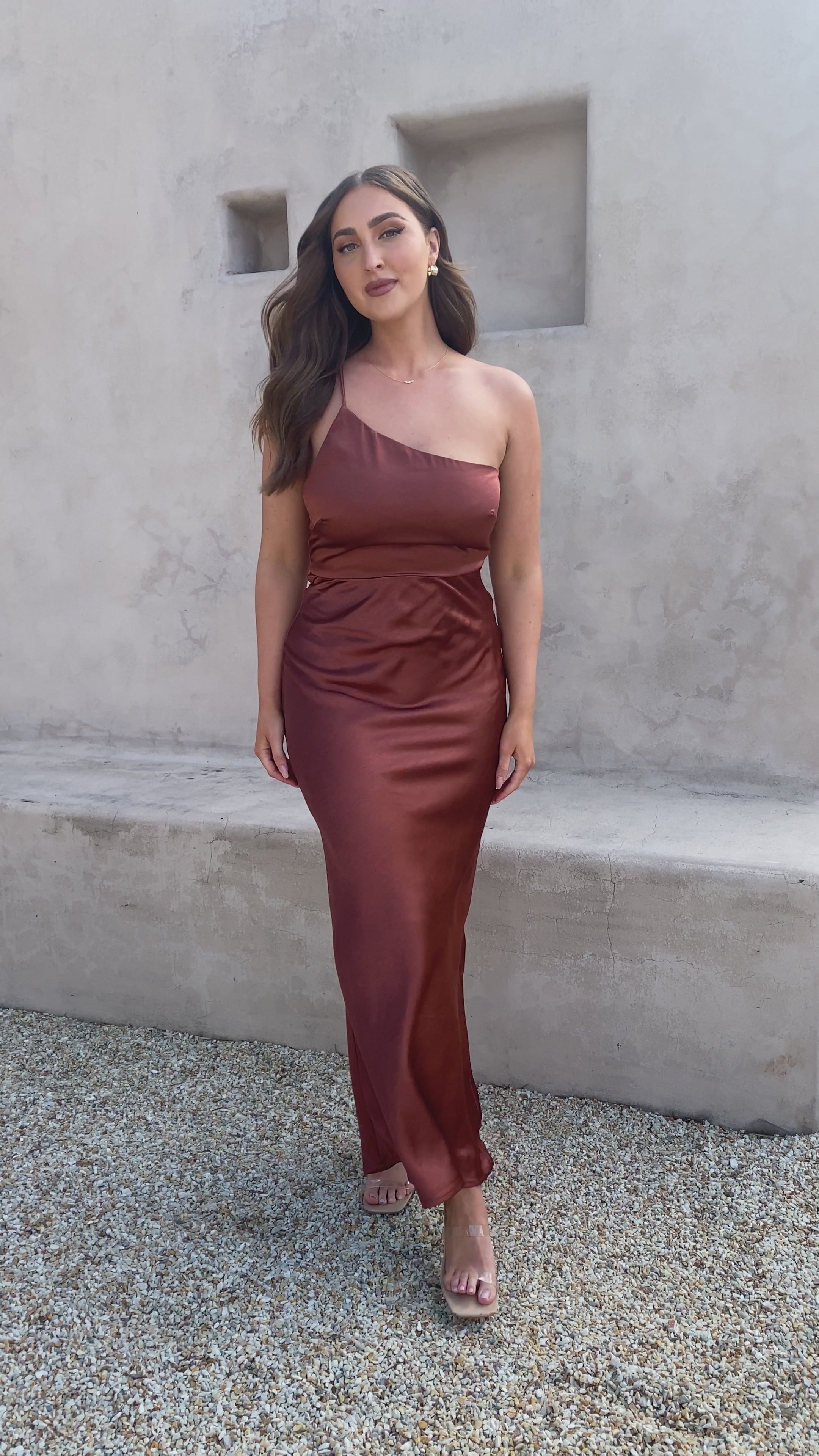 Load video: Margot Maxi Dress - Rust - Billy J