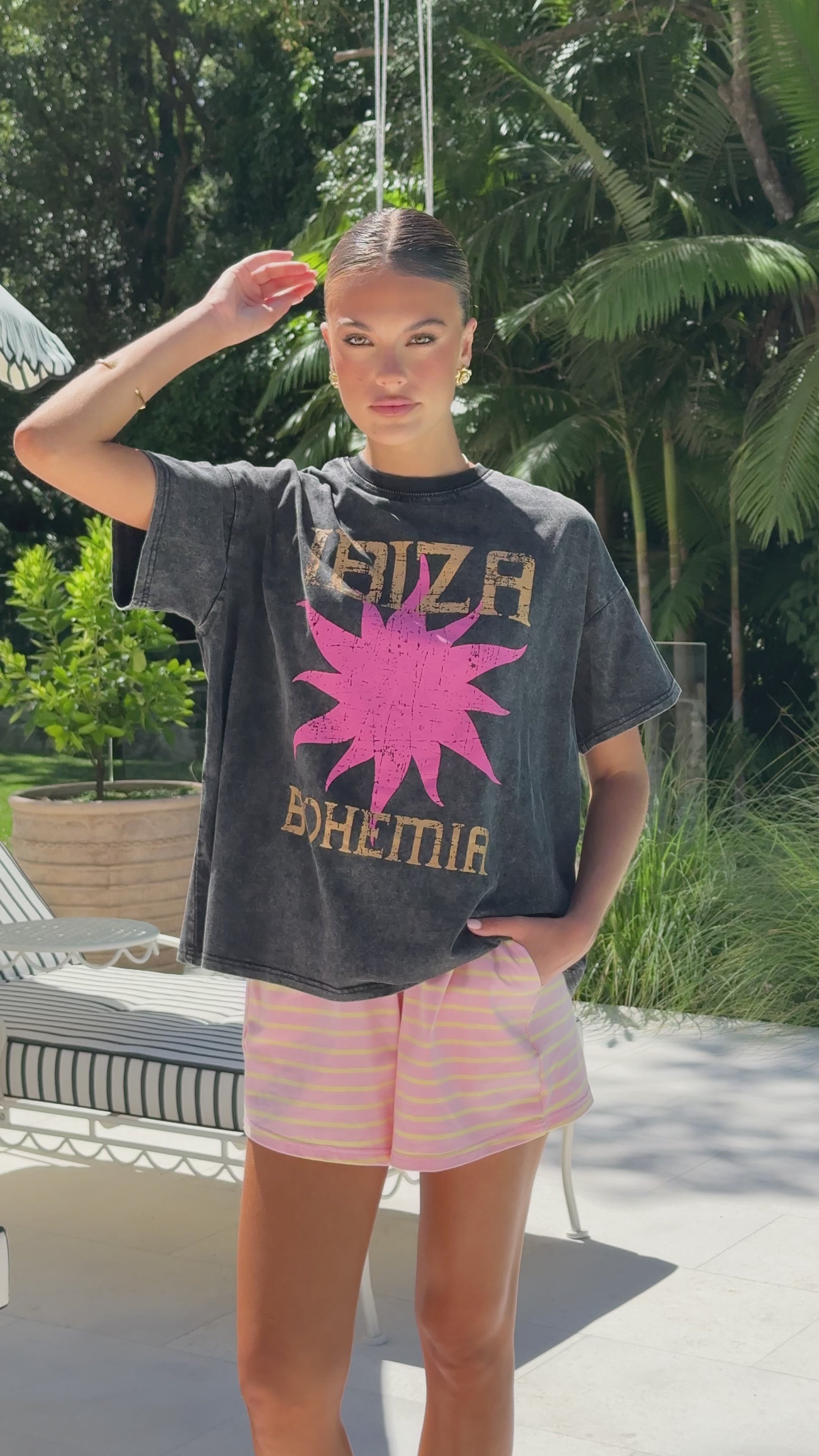 Load video: Ibiza Bohemia Top and Shorts Set - Black - Billy J
