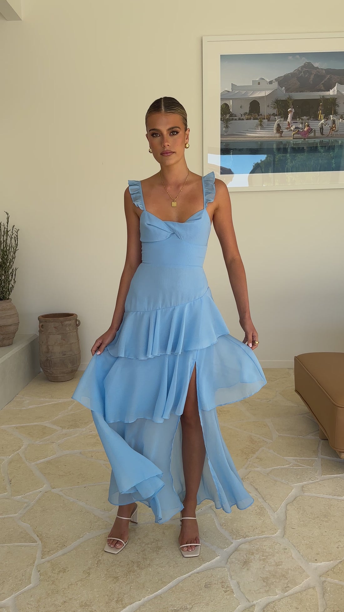 Achelle Maxi Dress - Blue - Billy J