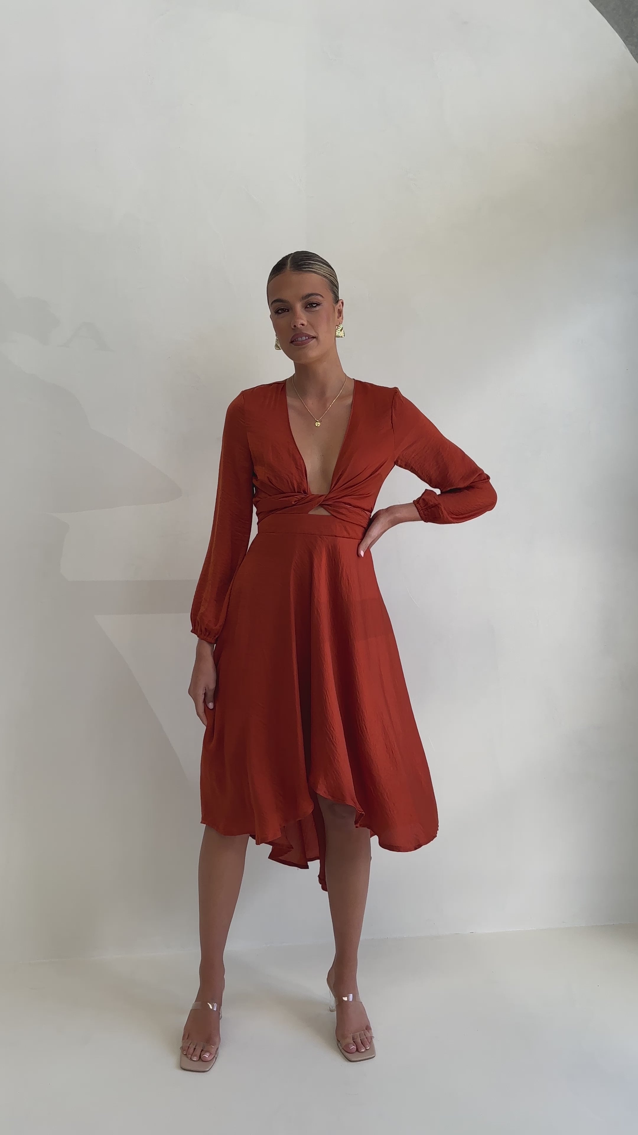Load video: Starry Nights Dress - Rust