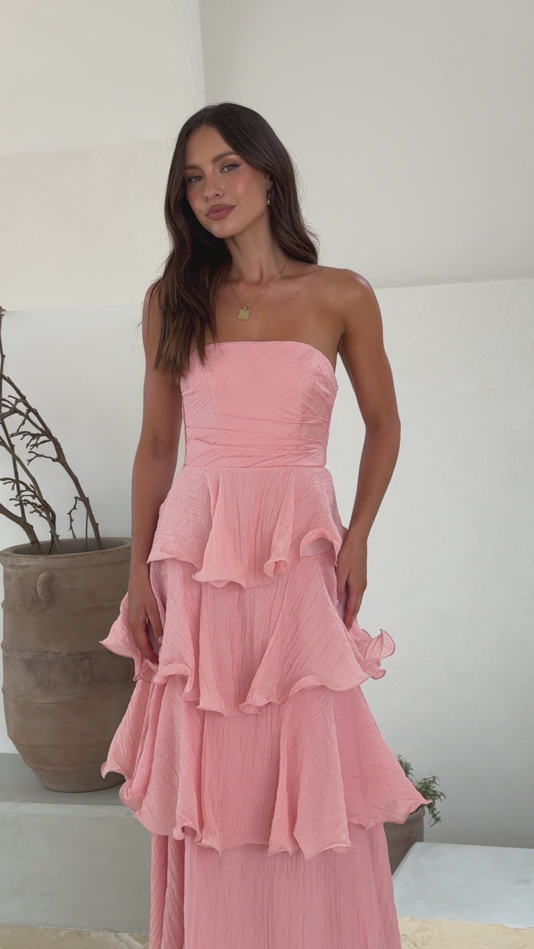 Load video: Lanica Maxi Dress - Pink - Billy J
