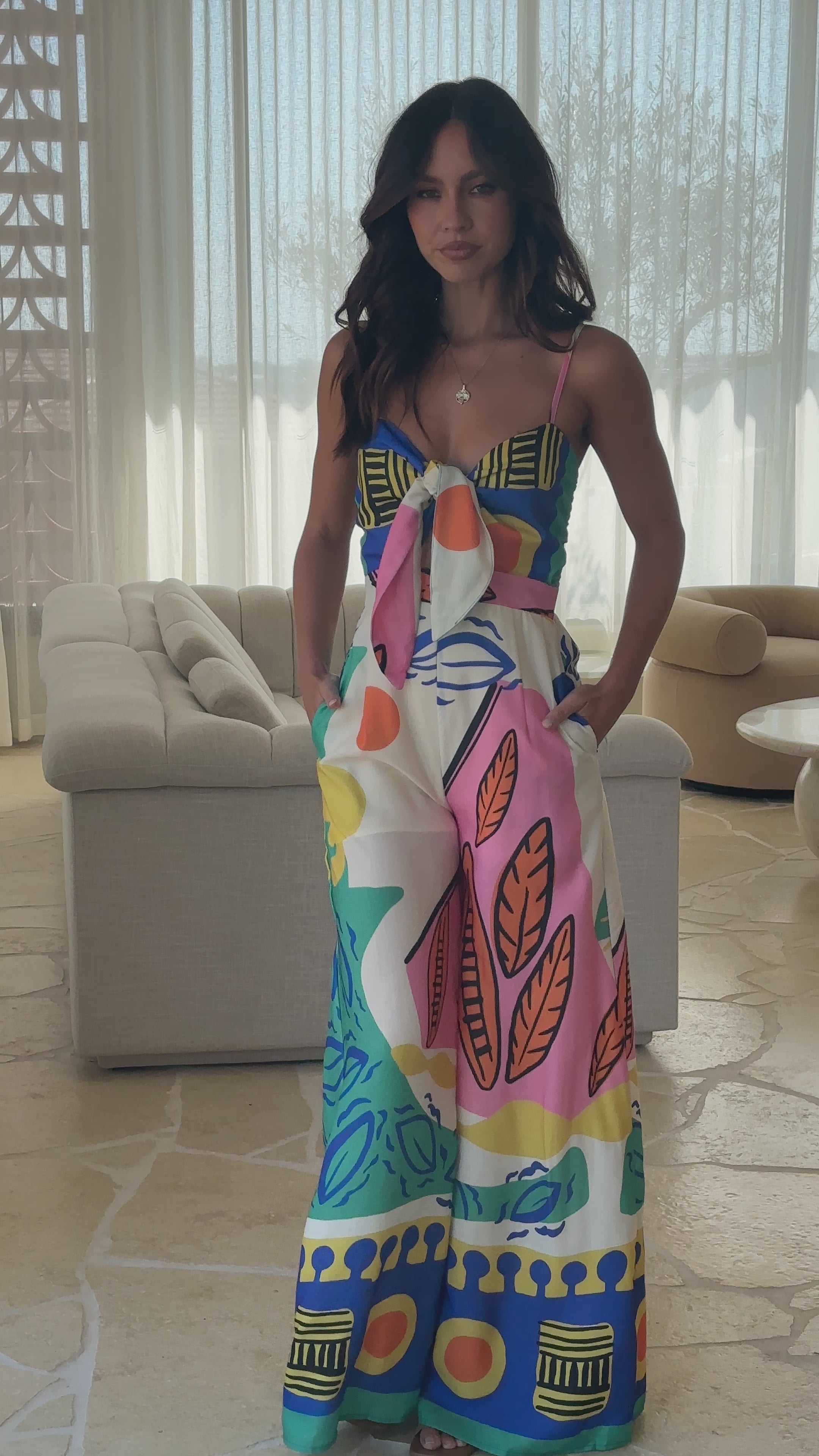 Load video: Teresa Jumpsuit - Blue/Pink - Billy J