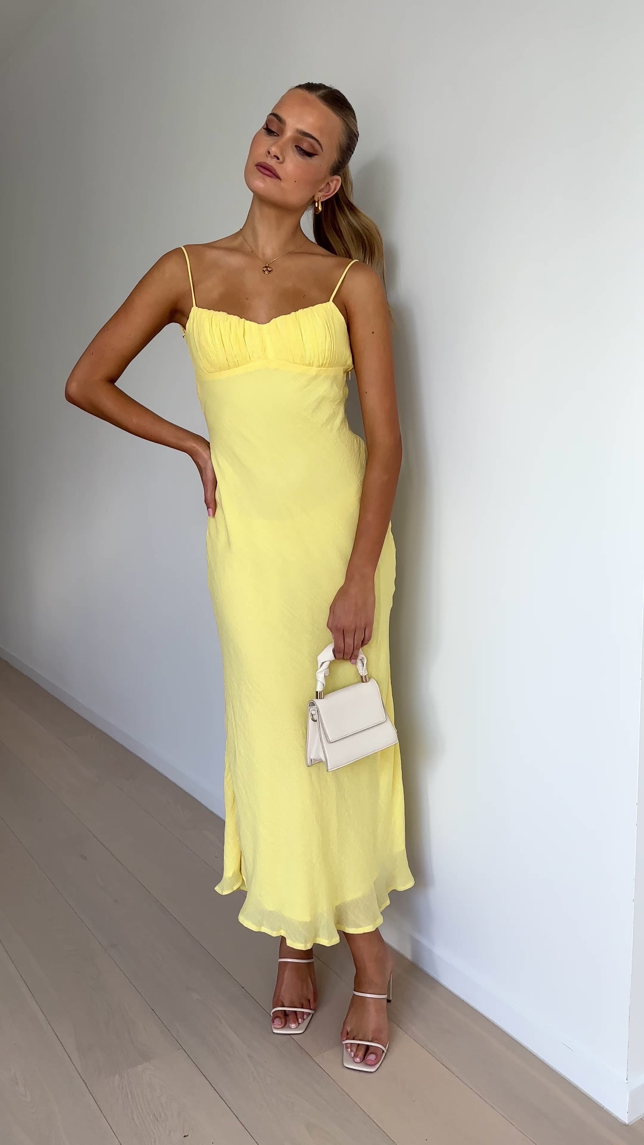 Load video: Galina Maxi Dress - Yellow - Billy J