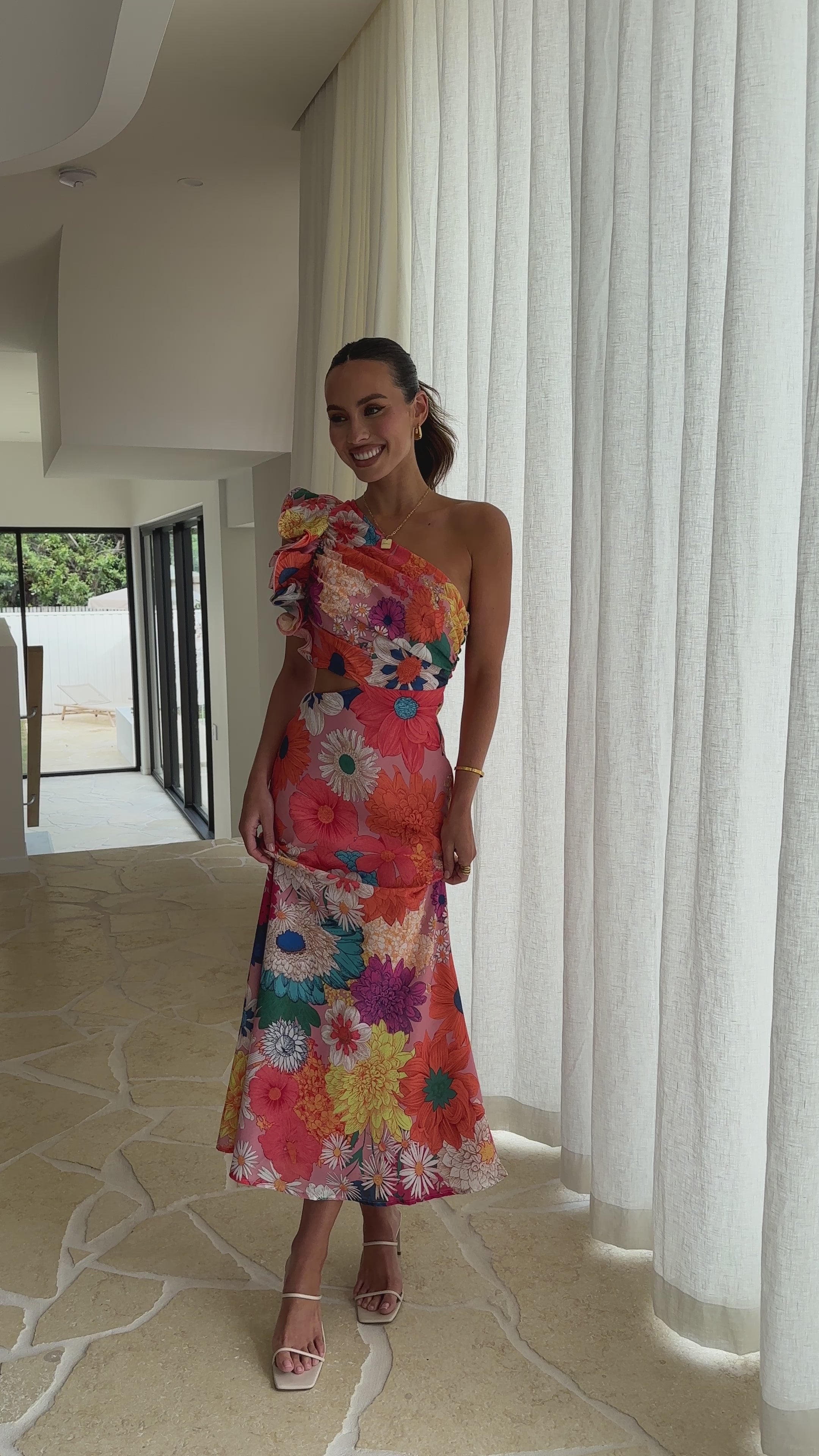 Load video: Amina Maxi Dress - Multi Floral - Billy J