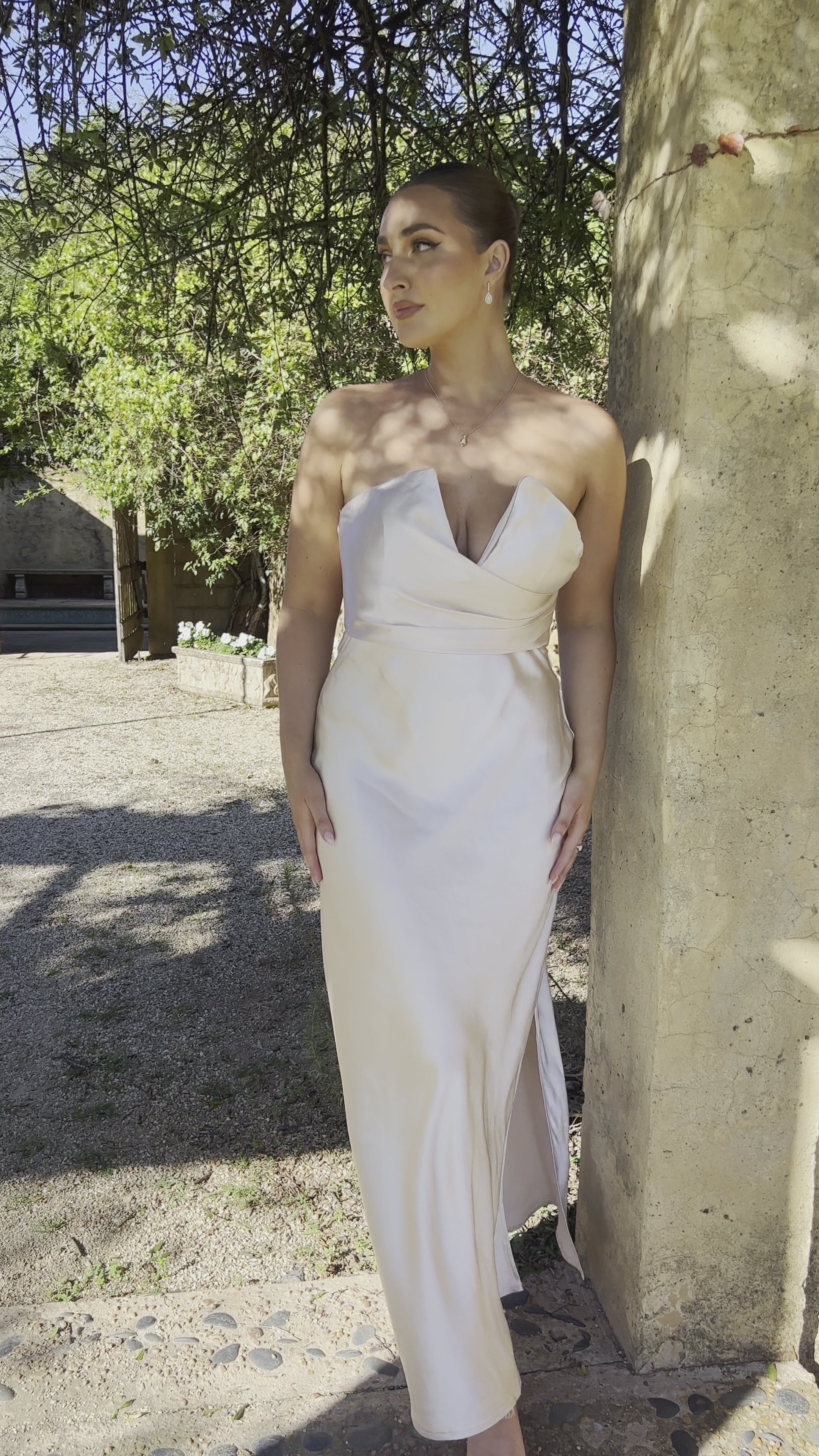 Load video: Valerie Maxi Dress - Champagne - Billy J