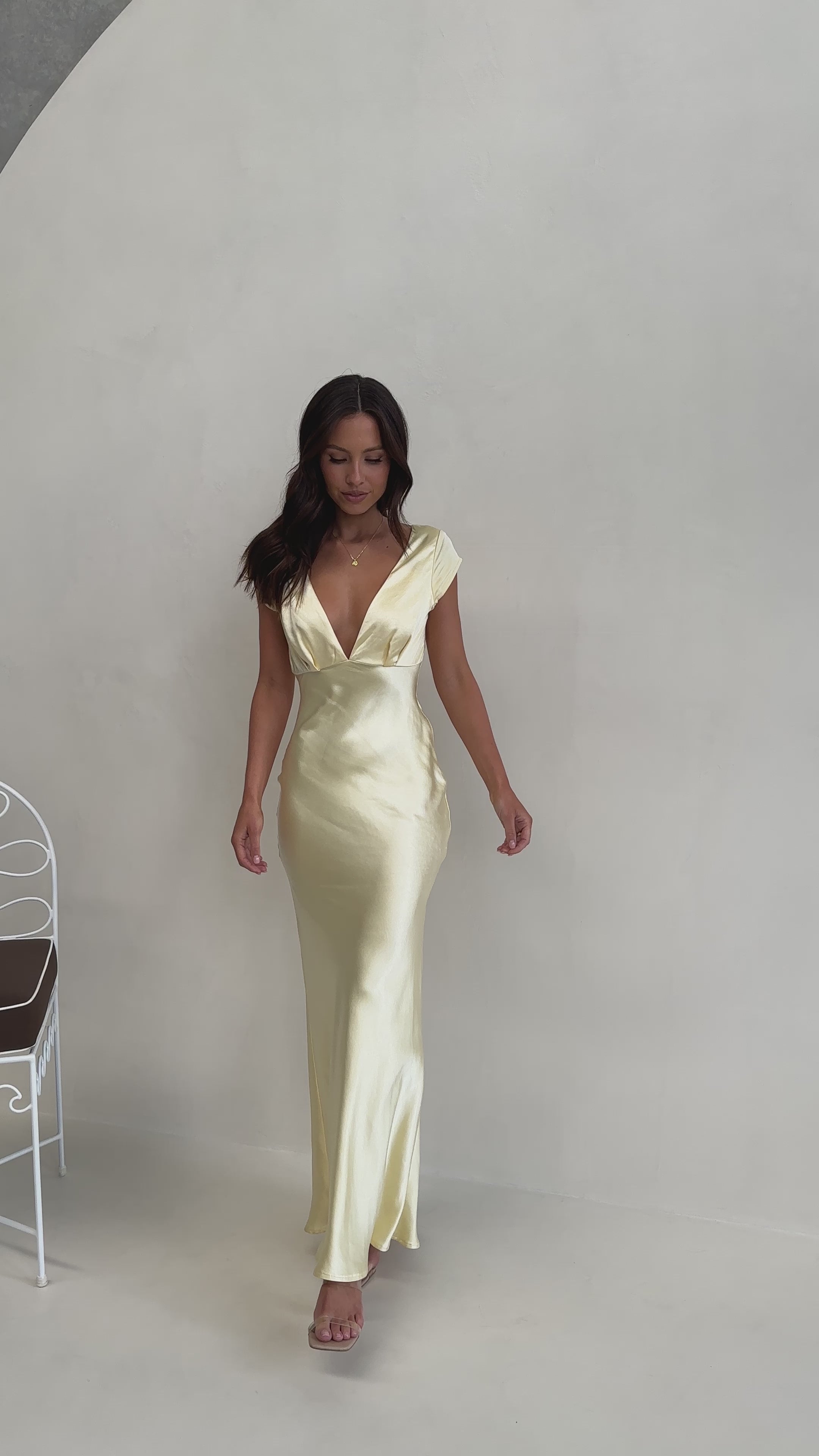 Load video: Amelia Maxi Dress - Yellow - Billy J