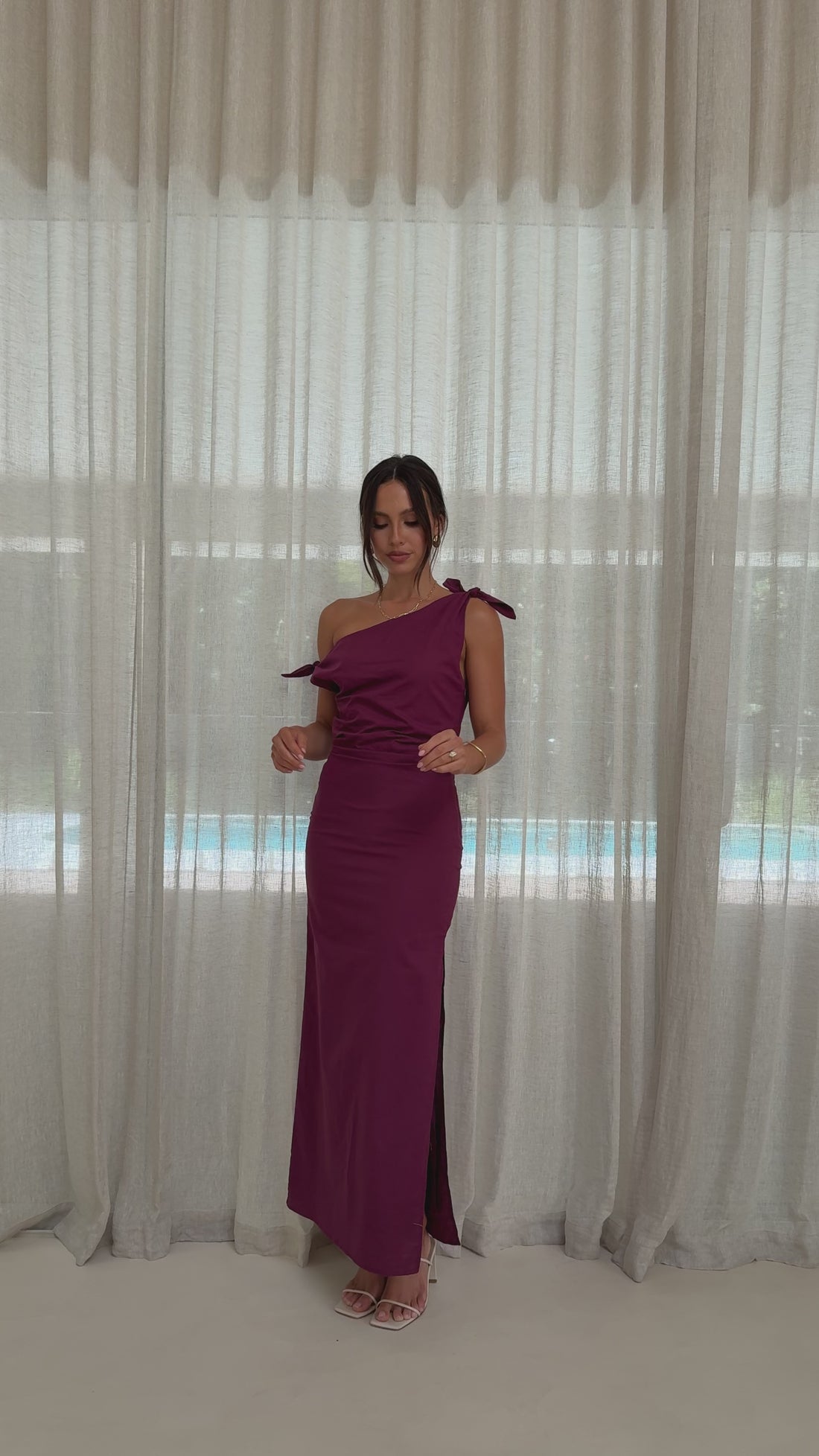 Simone Maxi Dress - Wine - Billy J