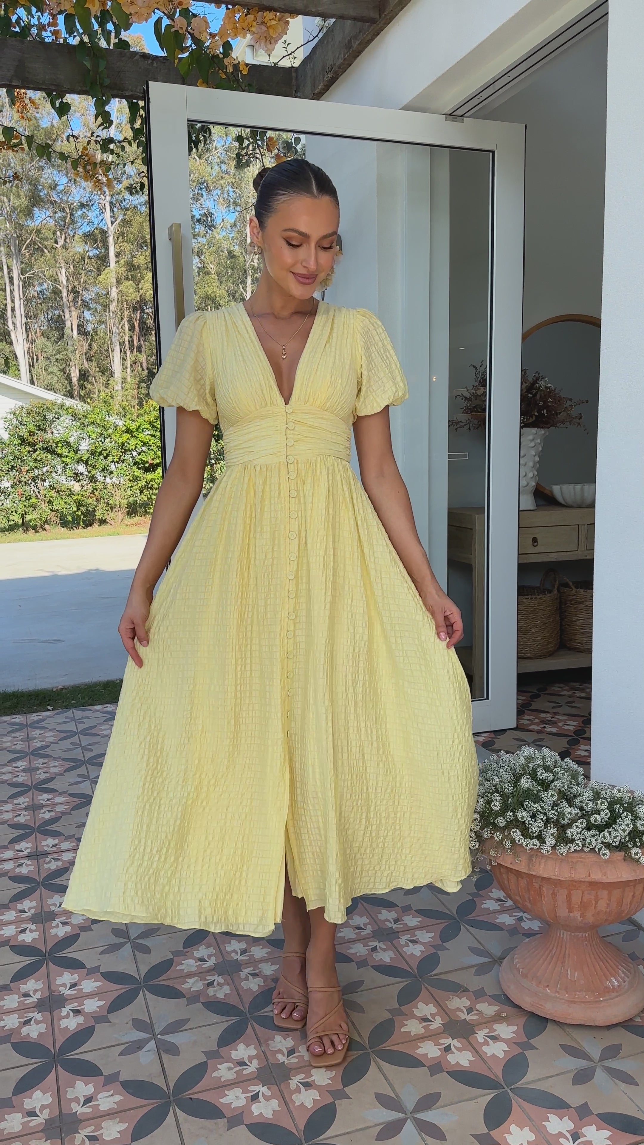 Load video: Faiz Maxi Dress - Yellow - Billy J