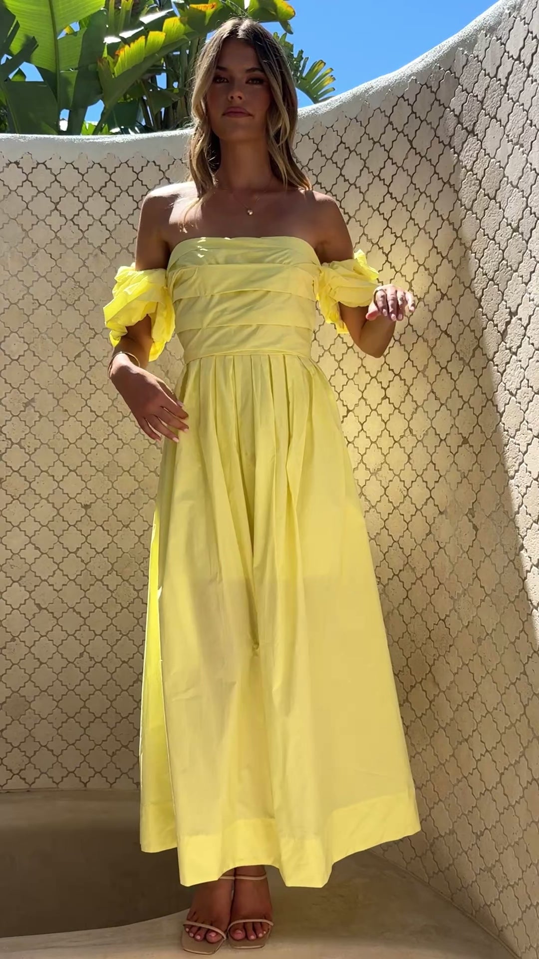 Load video: Caelius Midi Dress - Lemon - Billy J