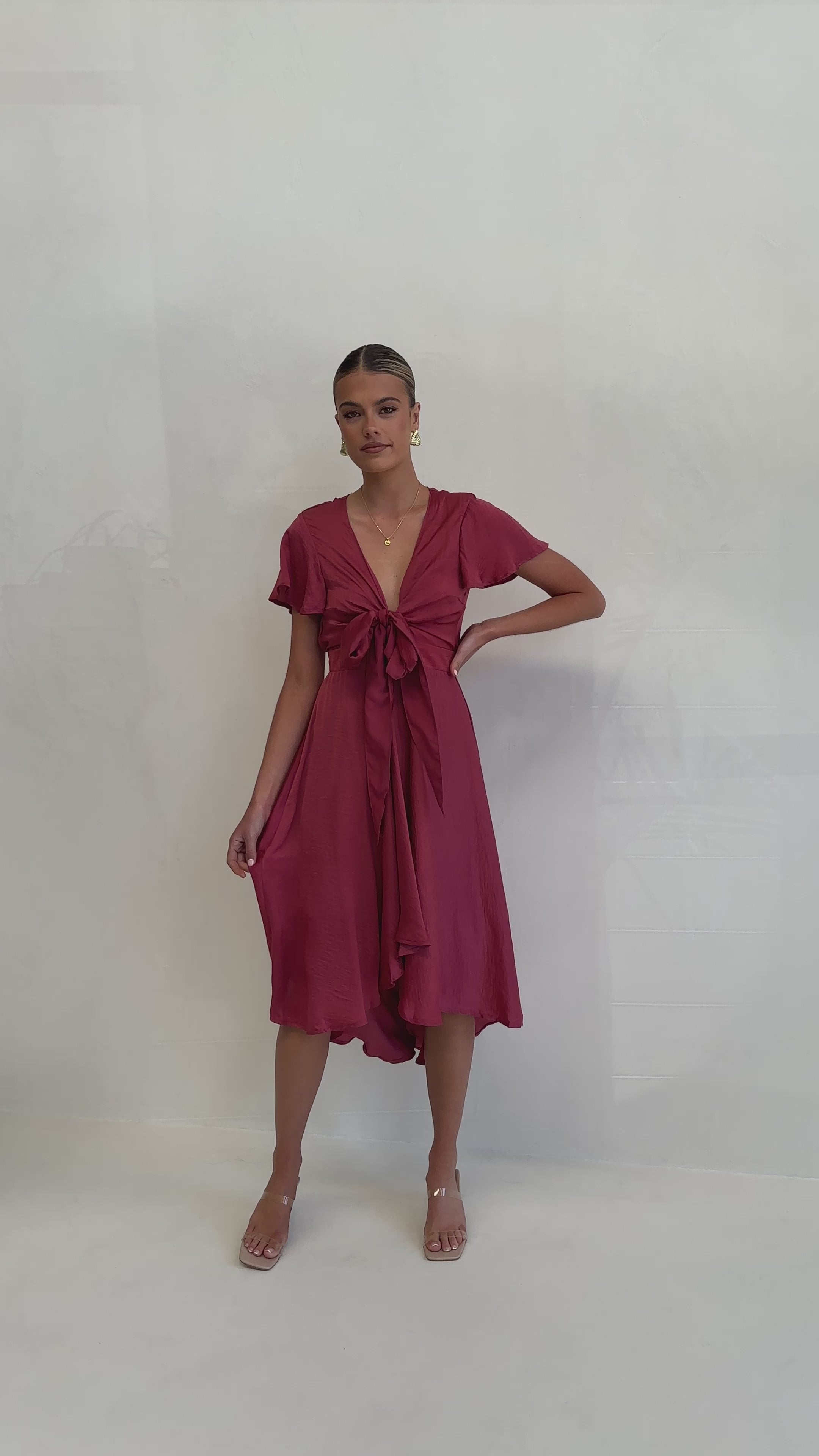 Load video: Sunny Daze Dress - Berry - Billy J