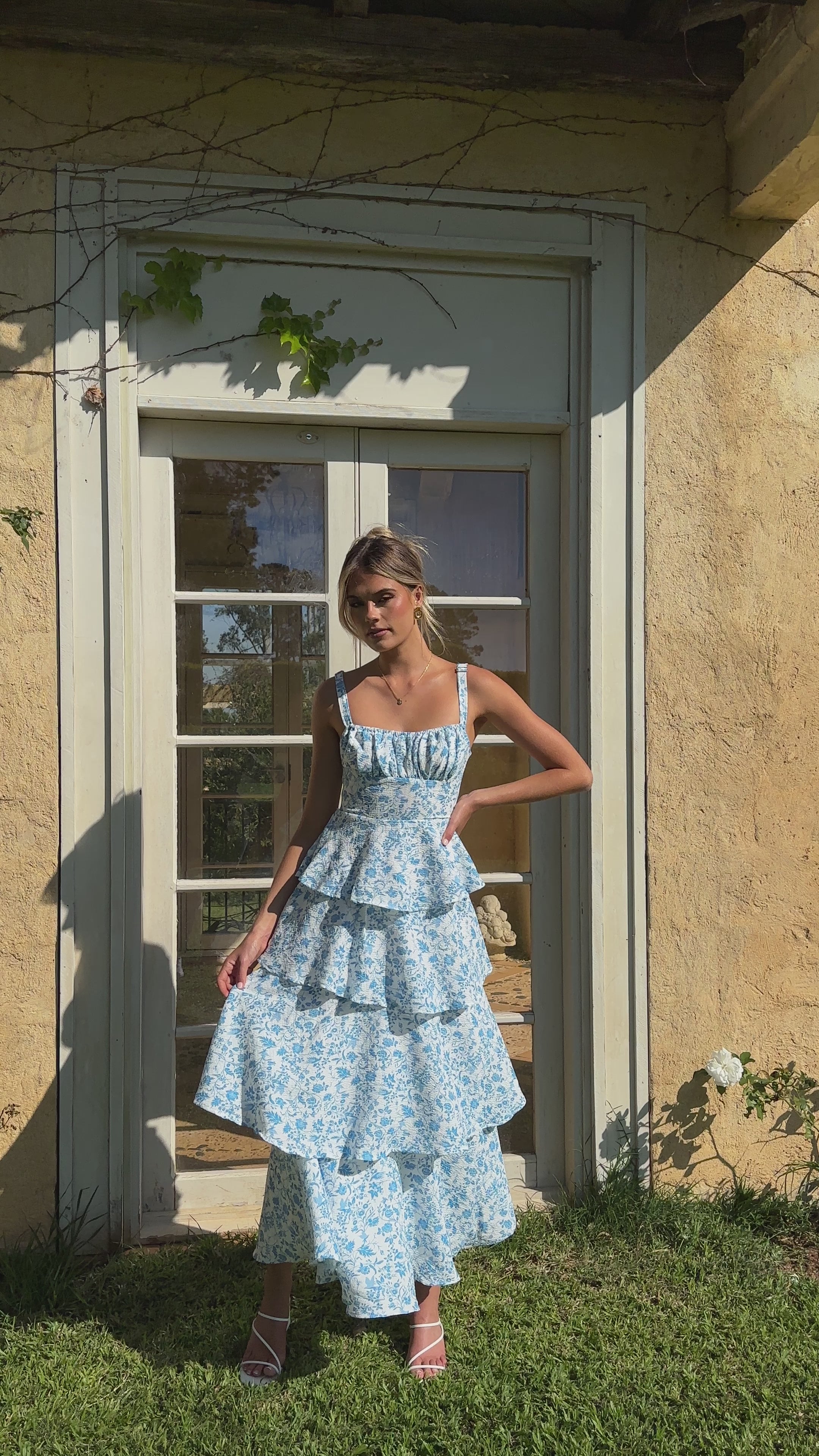 Load video: Page Maxi Dress - Blue Floral - Billy J