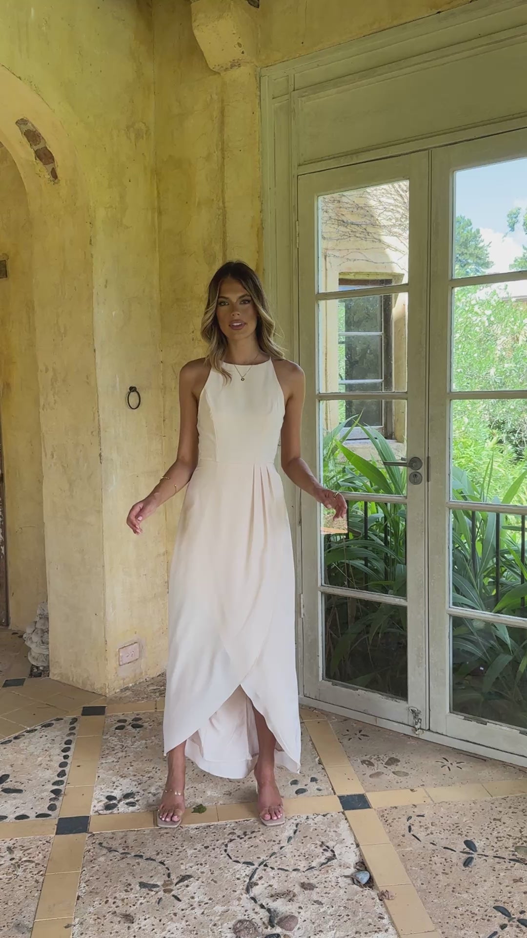 Genevieve Boat Neck Maxi Dress - Ivory - Billy J