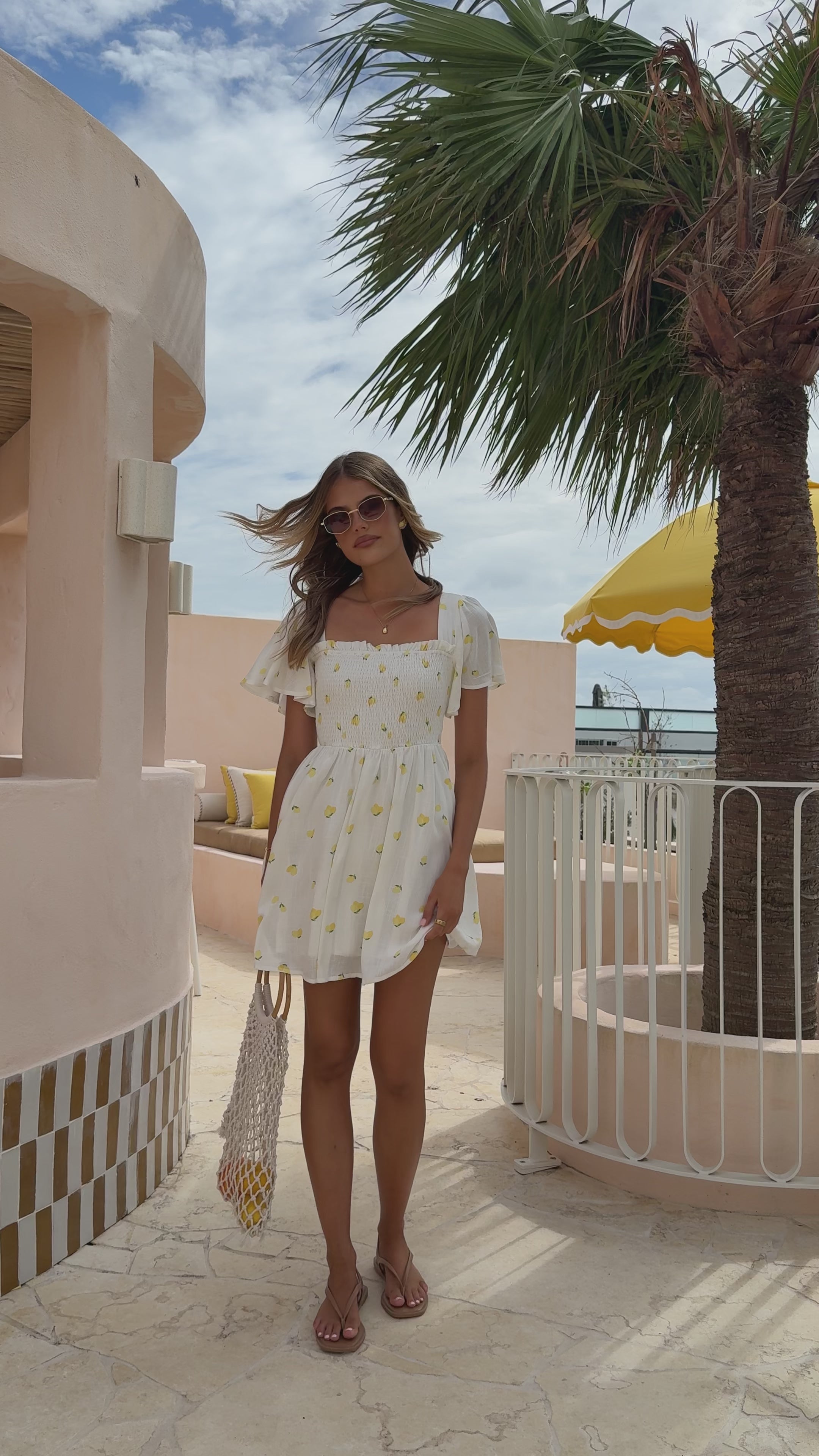 Load video: Molly Mini Dress - Limone - Billy J