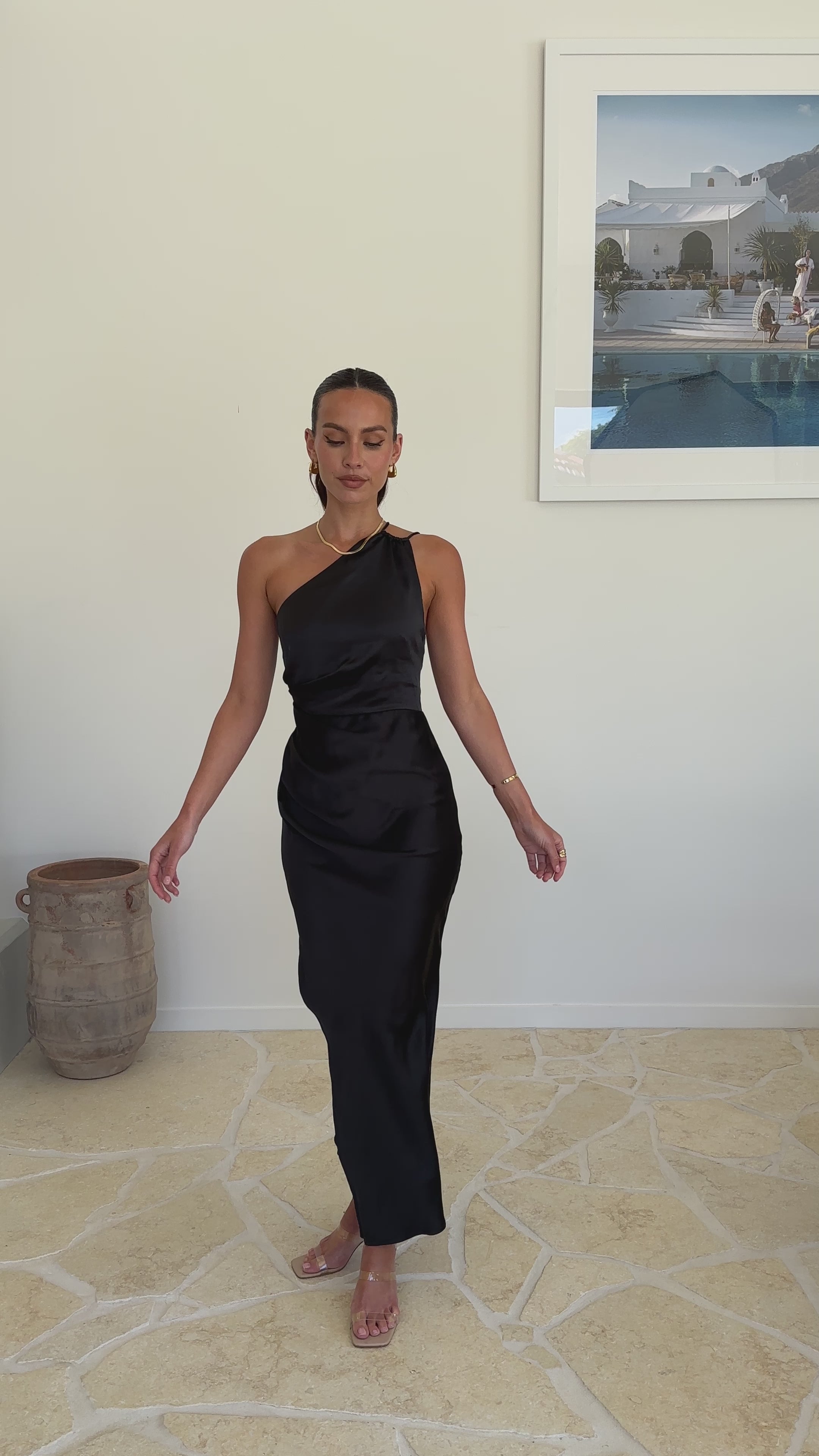 Load video: Jenna Maxi Dress - Black - Billy J