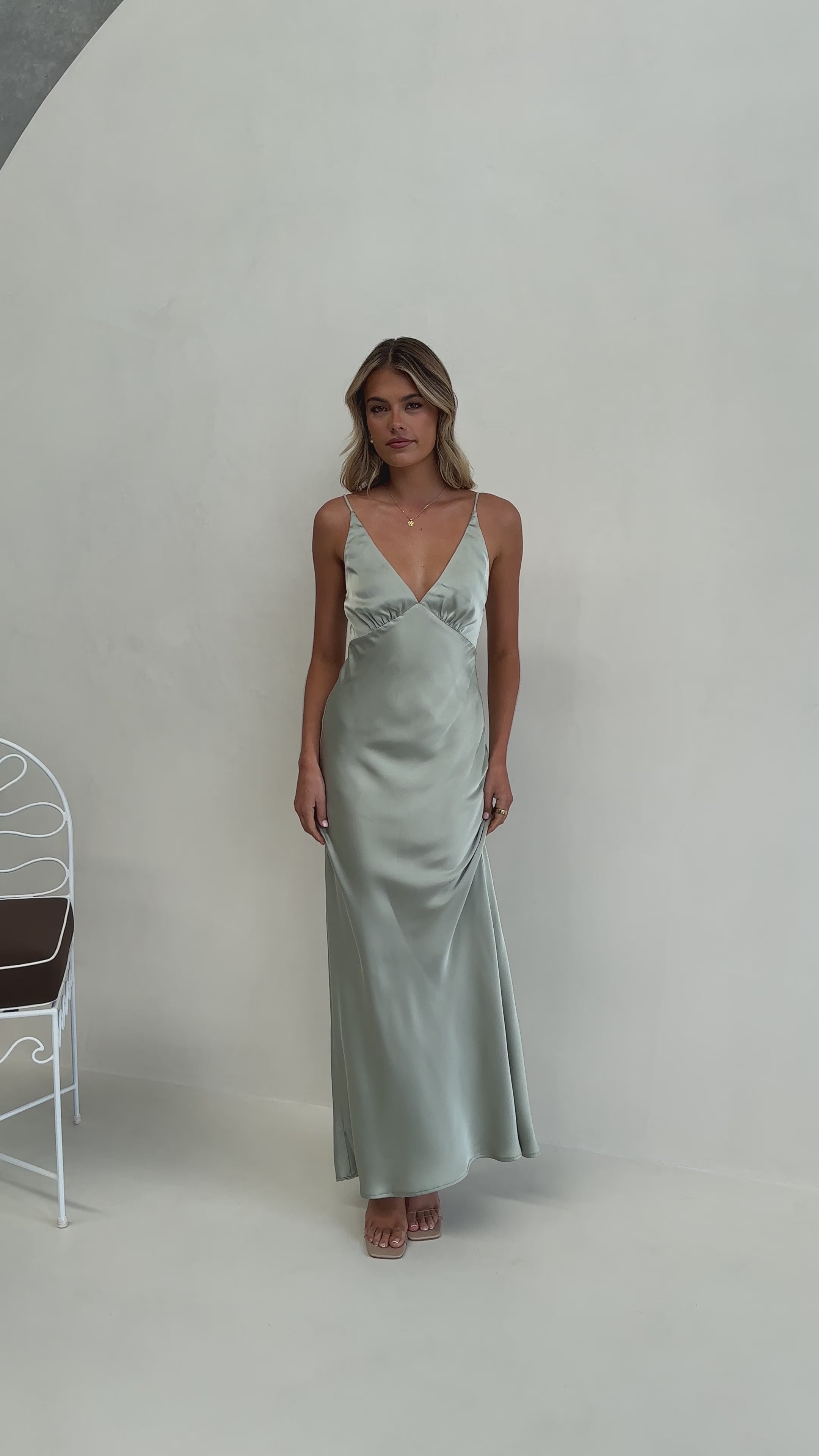 Load video: Ziah Maxi Dress - Olive - Billy J