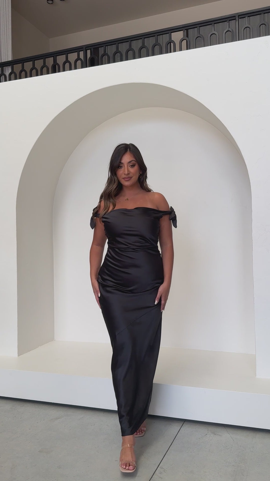 Load video: Frida Maxi Dress - Black - Billy J