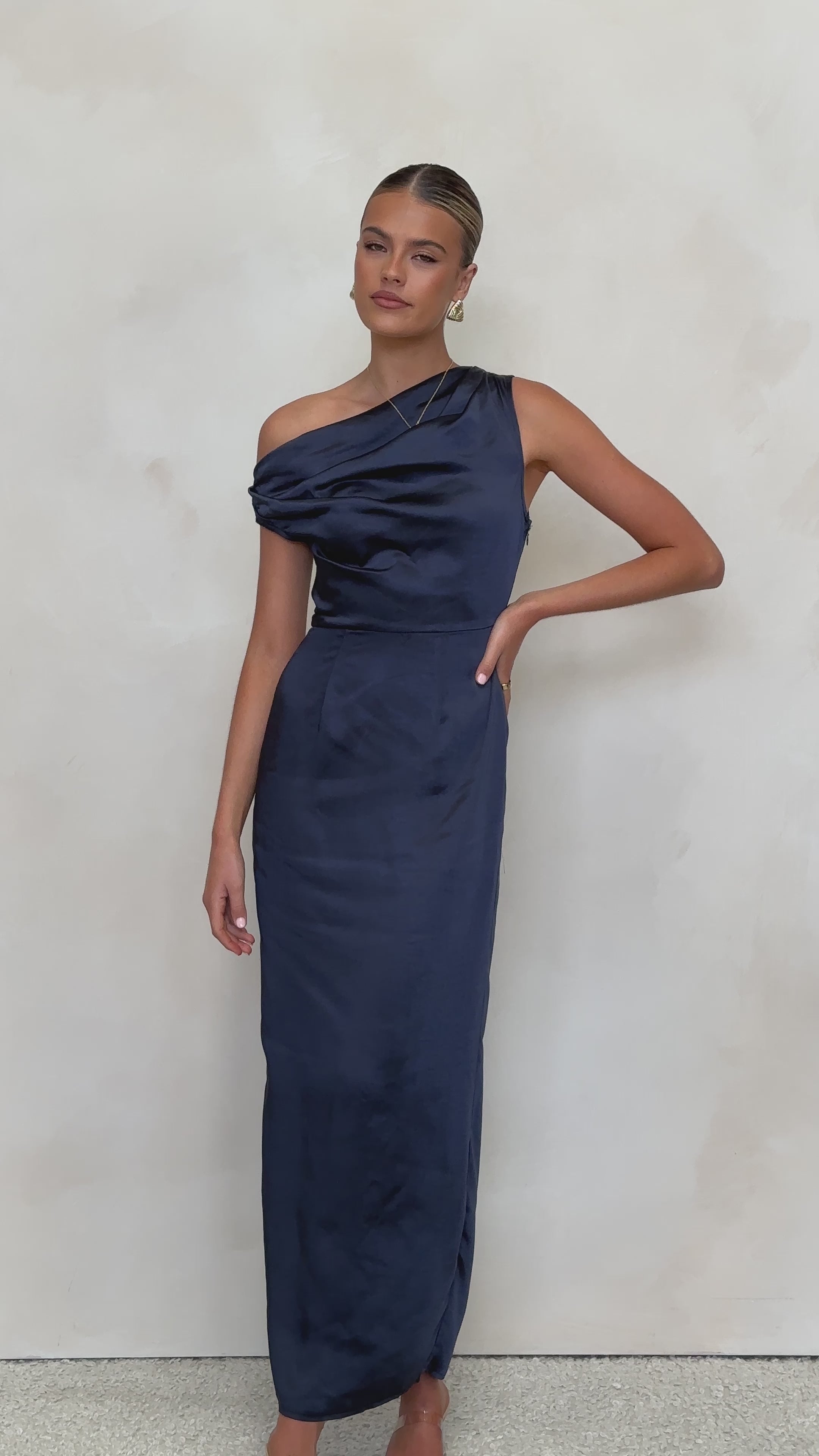 Load video: Harlowe Maxi Dress - Navy - Billy J