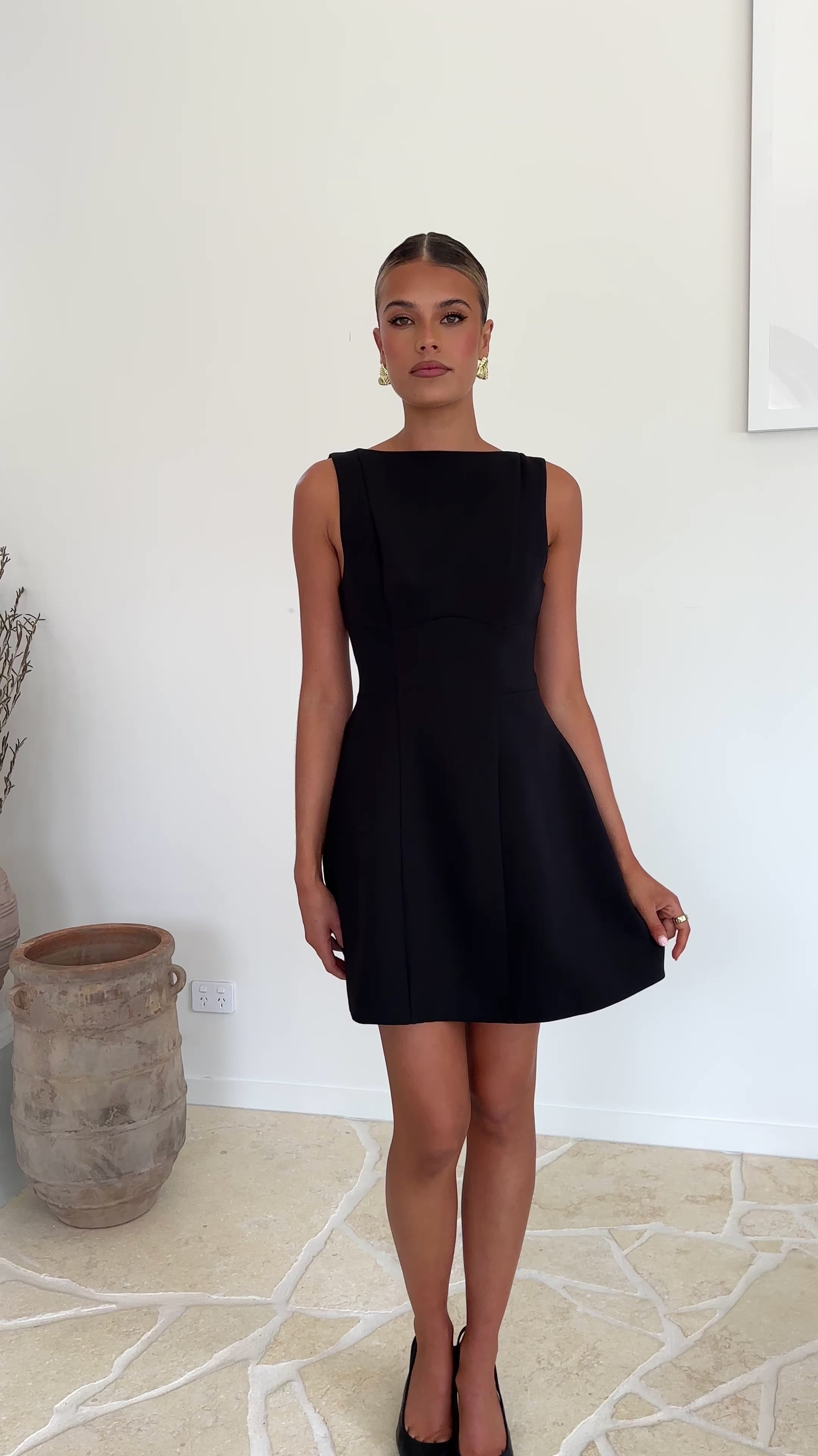 Load video: Rafiki Mini Dress - Black - Billy J