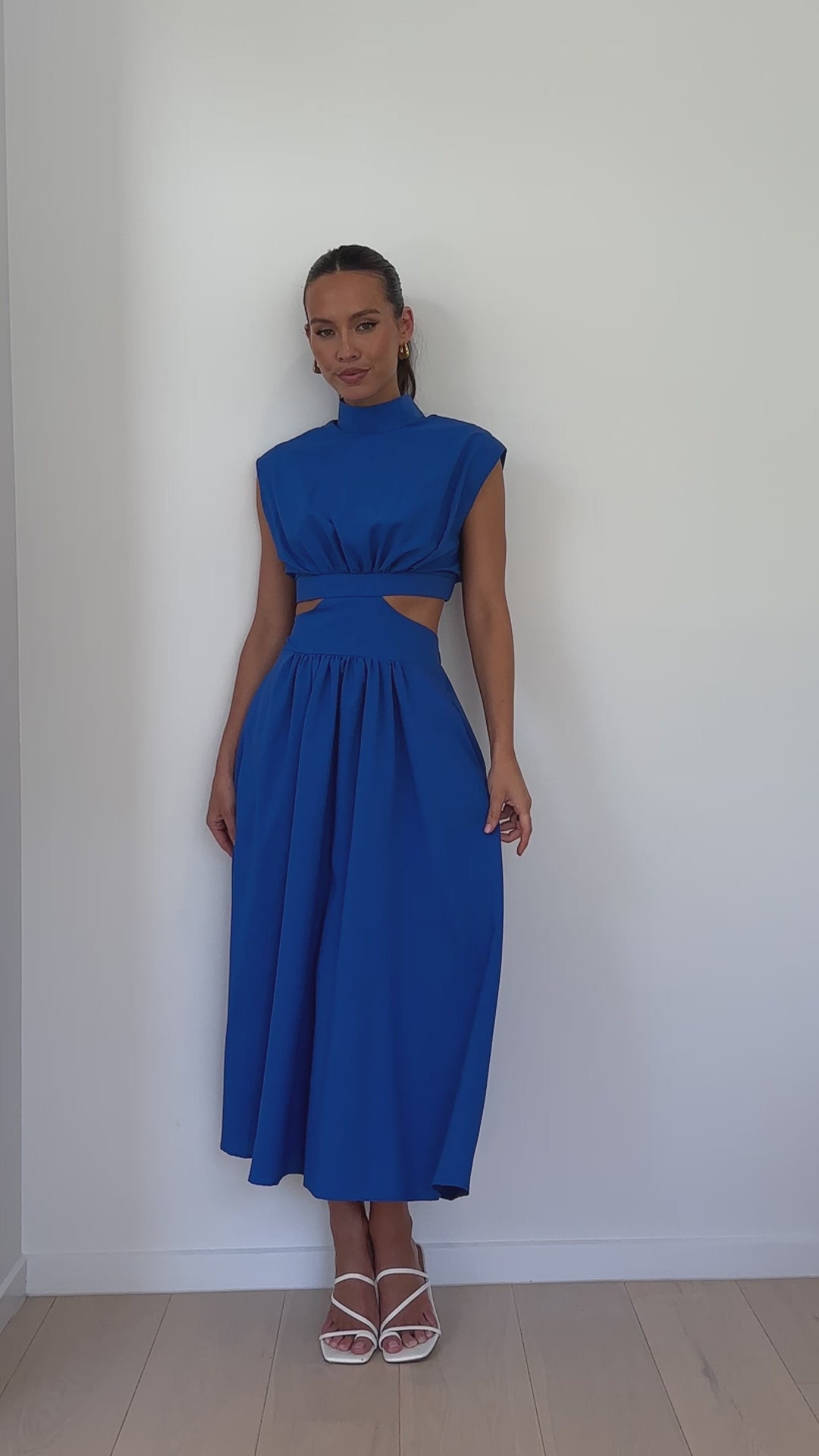 Load video: Maddison Midi Dress - Blue - Billy J