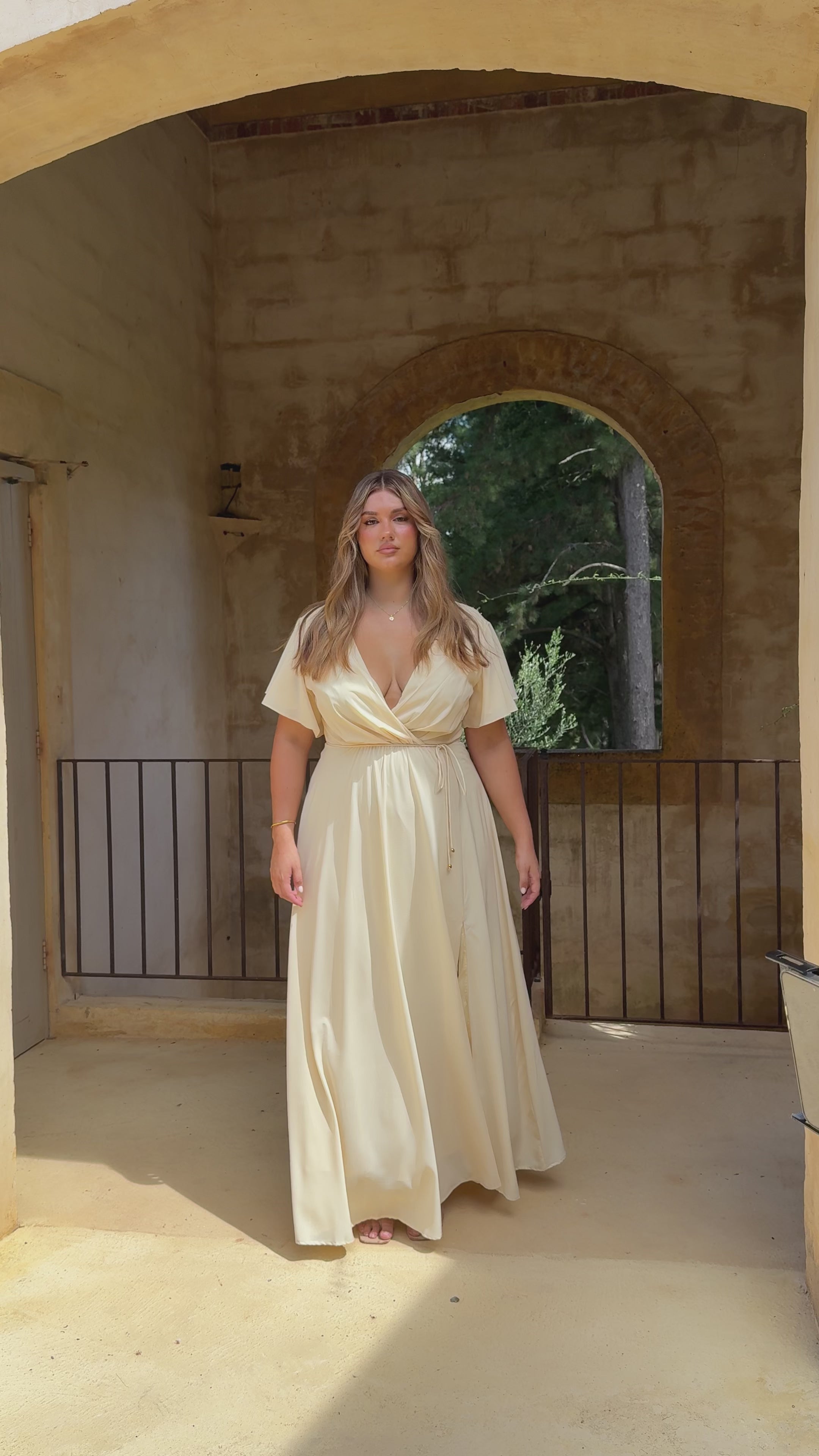 Load video: Charlize Maxi Dress - Yellow - Billy J