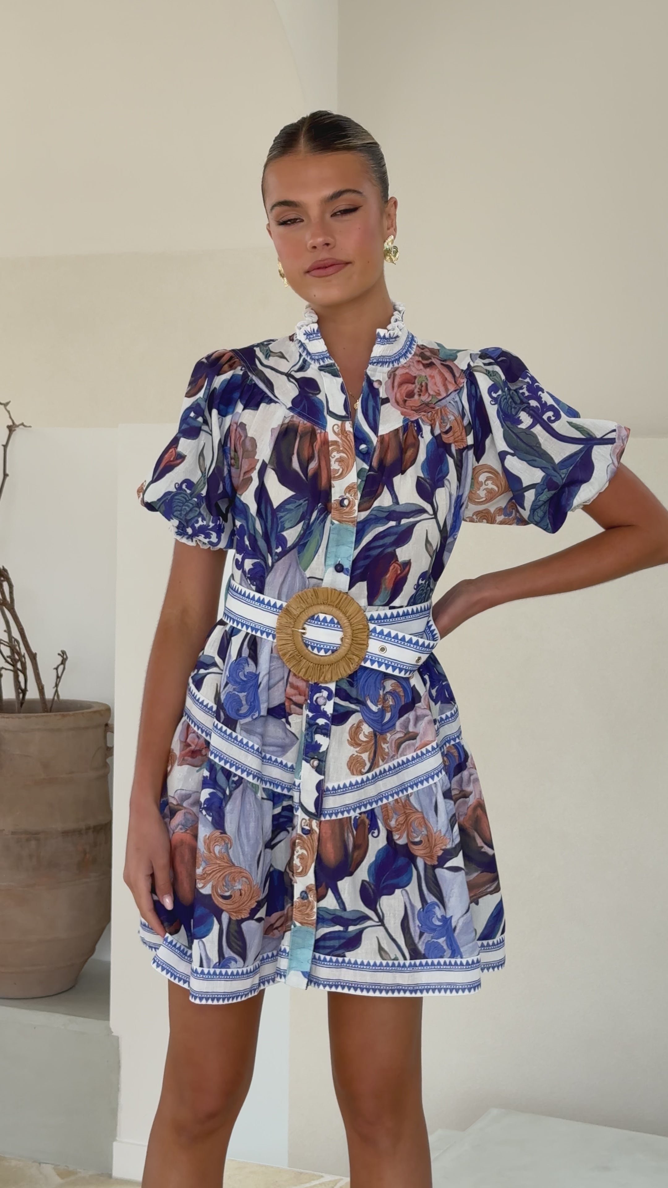 Load video: Sander Mini Dress - Donatella Azure - Billy J