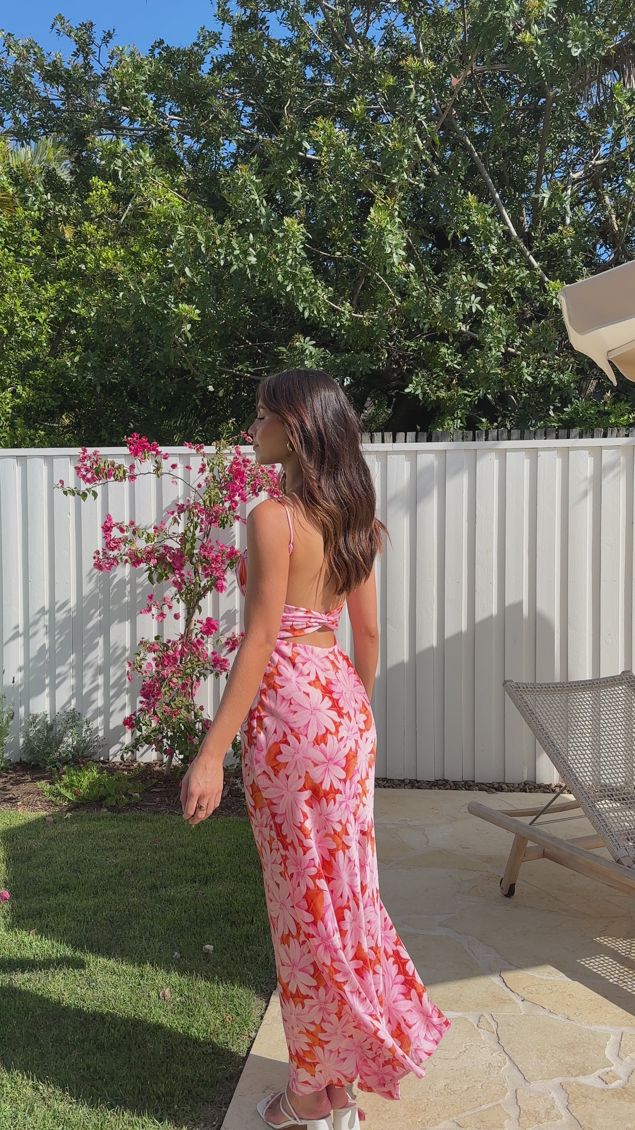 Load video: Margie Midi Dress - Pink/Red - Billy J