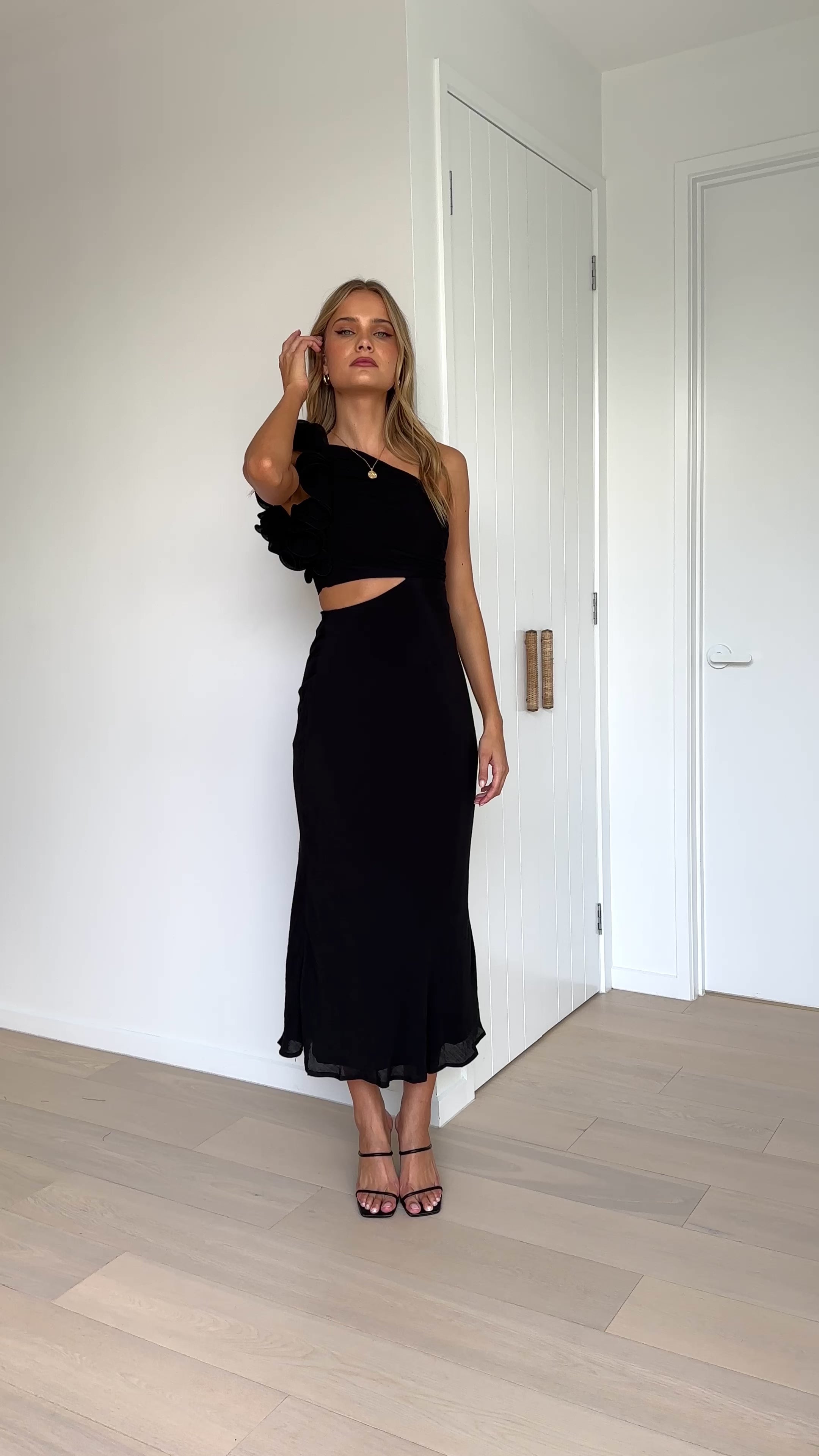 Load video: Amina Maxi Dress - Black - Billy J