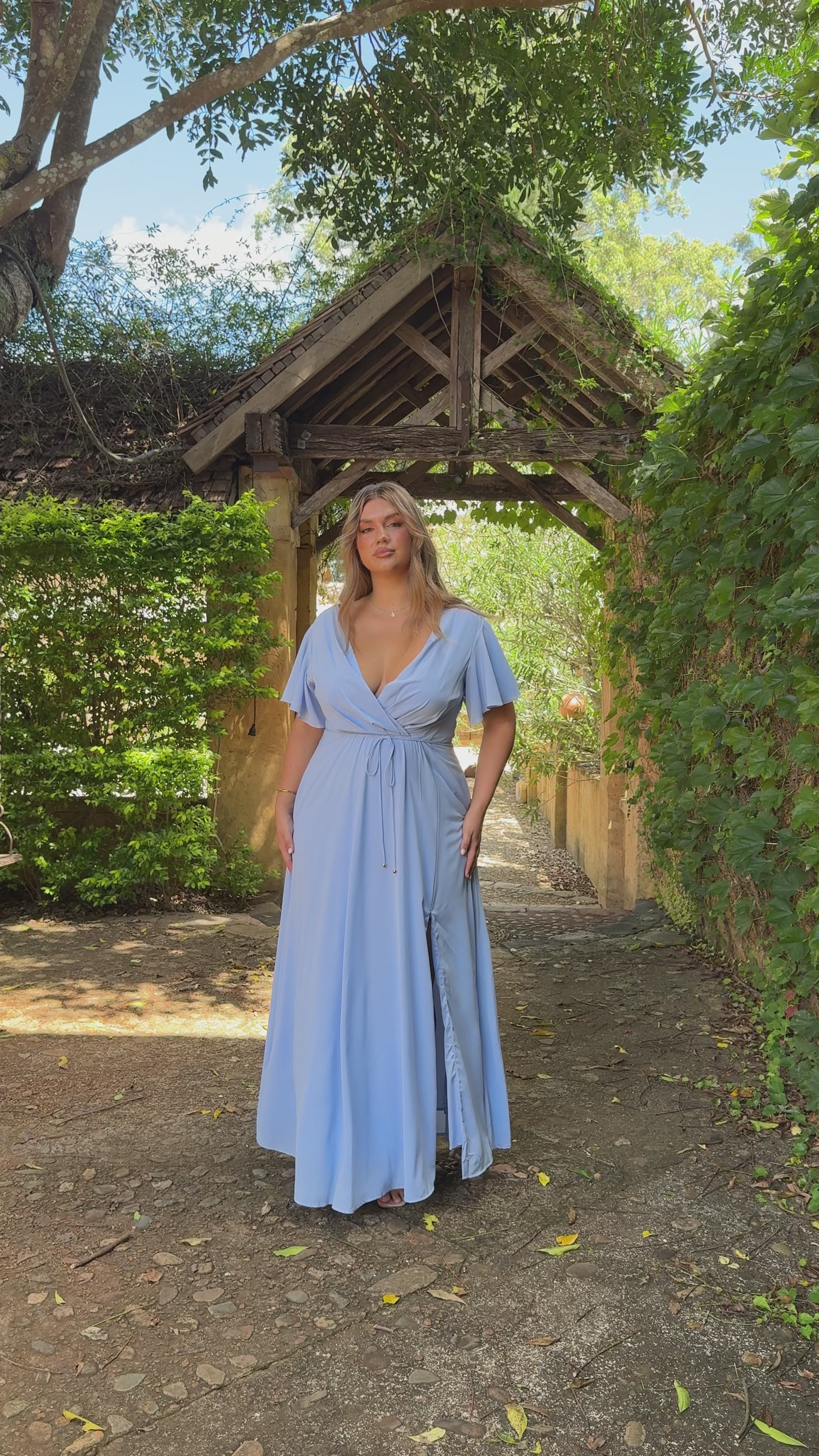 Load video: Charlize Maxi Dress - Blue - Billy J