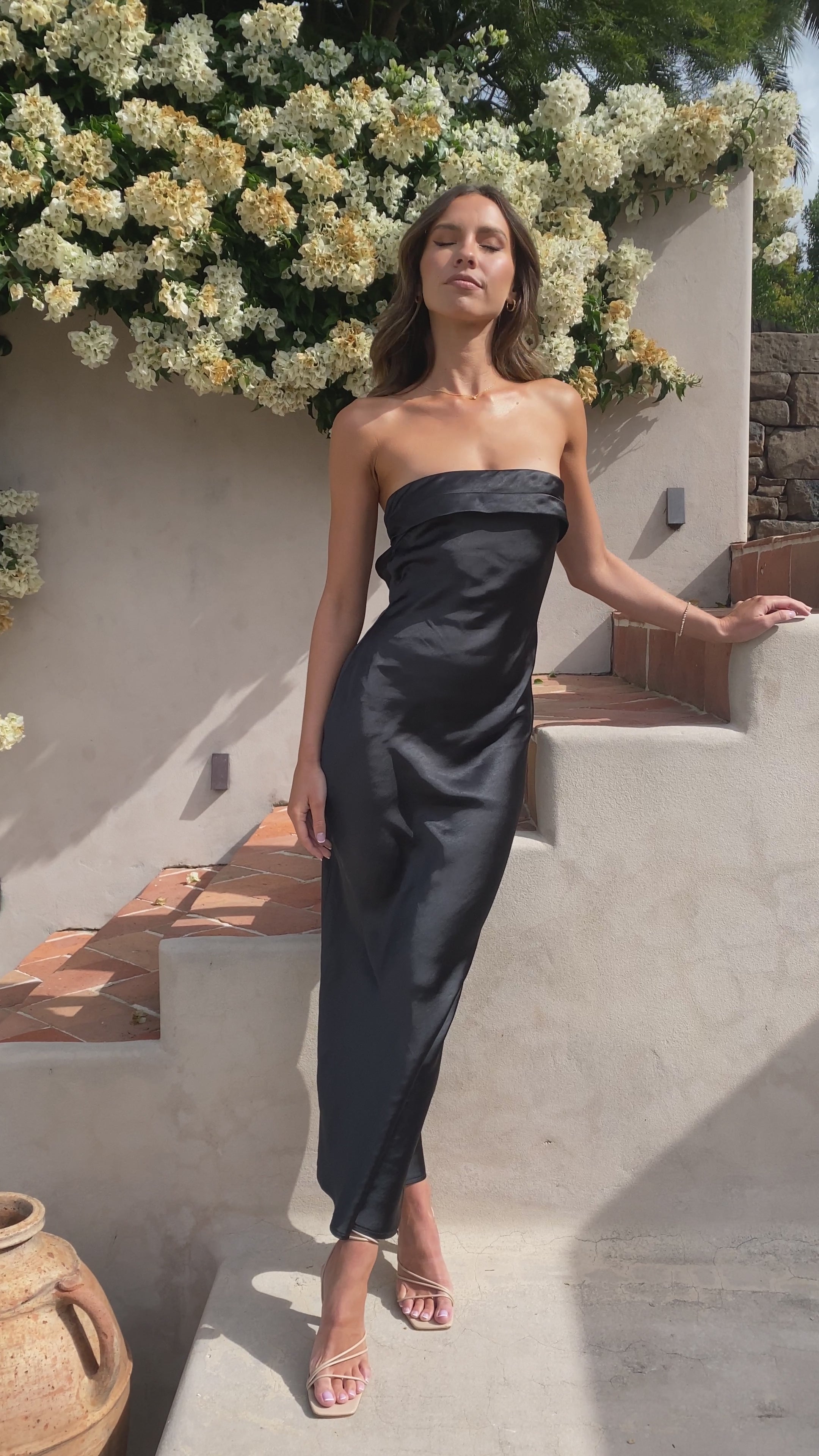 Load video: Gisele Maxi Dress - Black - Billy J
