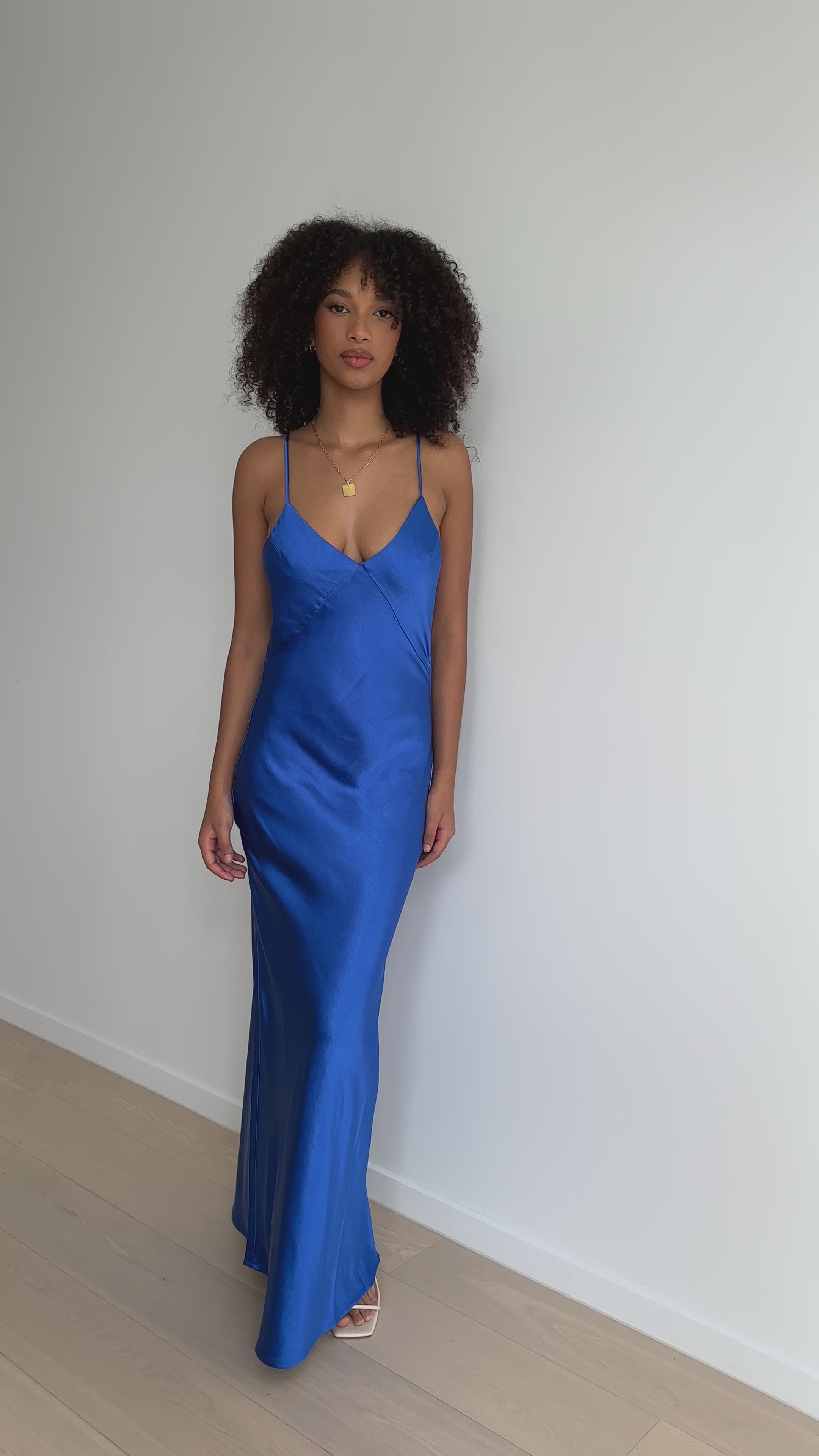 Load video: Gisella Maxi Dress - Cobalt Blue - Billy J
