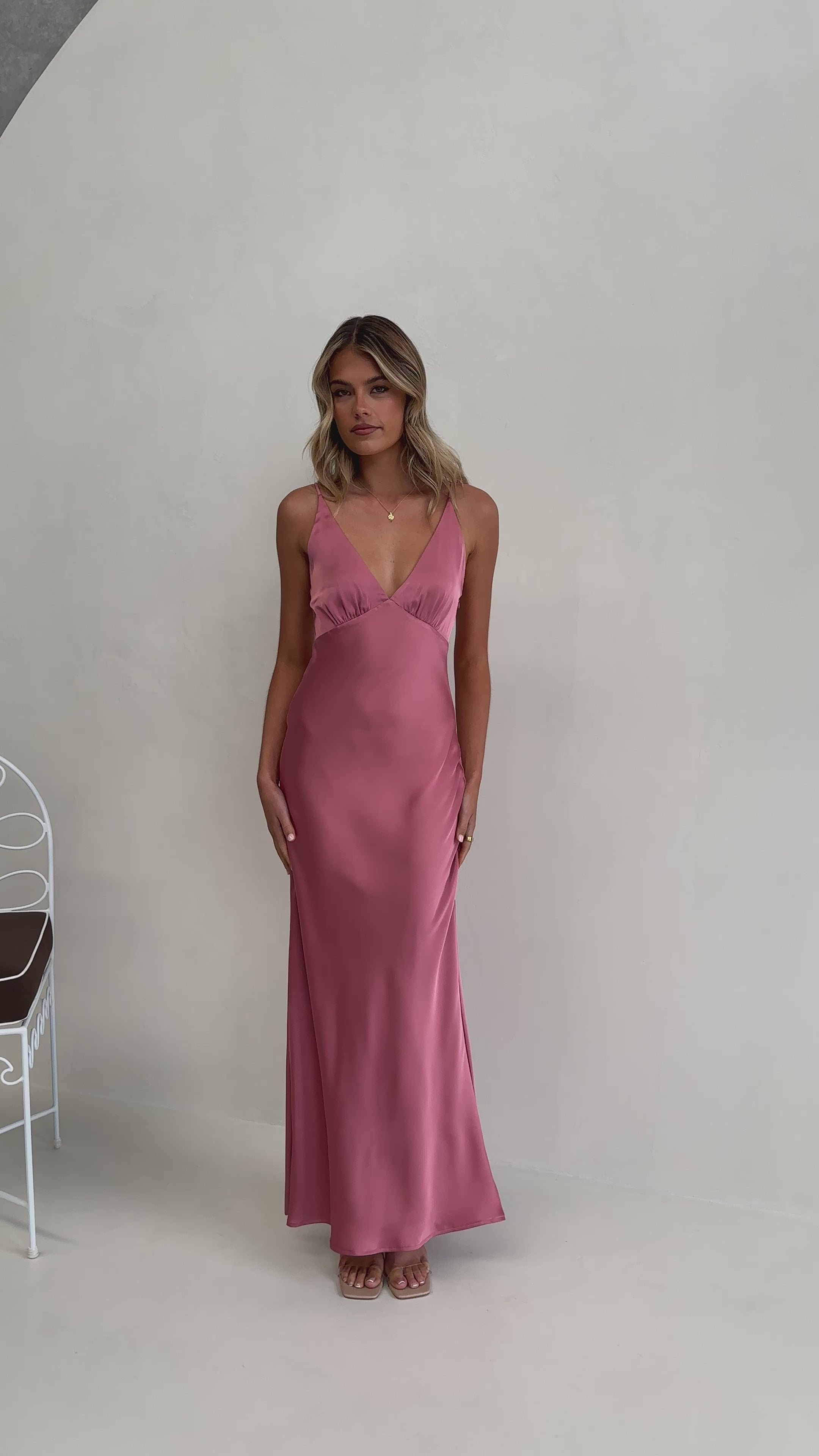 Load video: Ziah Maxi Dress - Baked Rose - Billy J