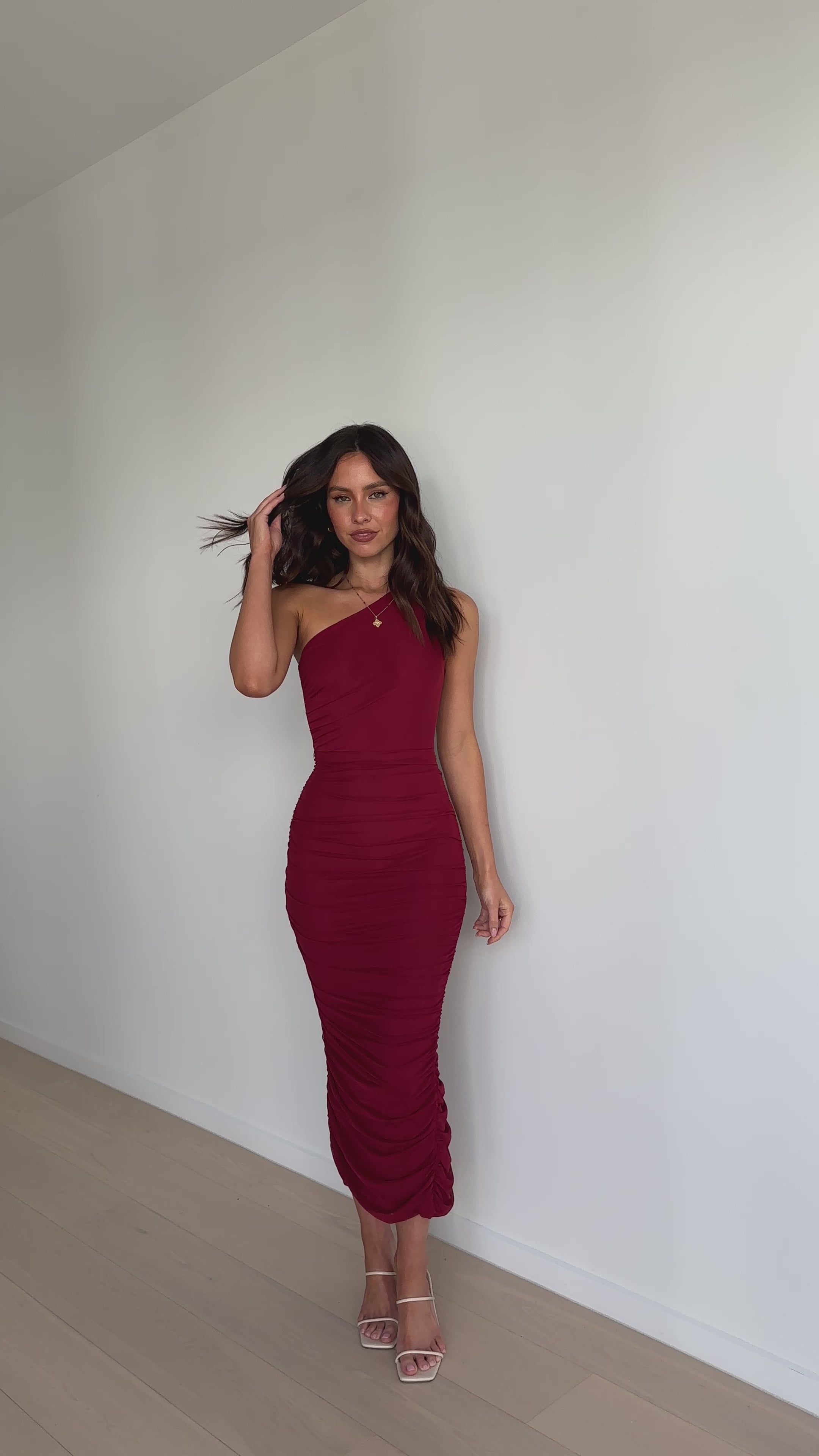 Load video: Natalia Midi Dress - Wine - Billy J