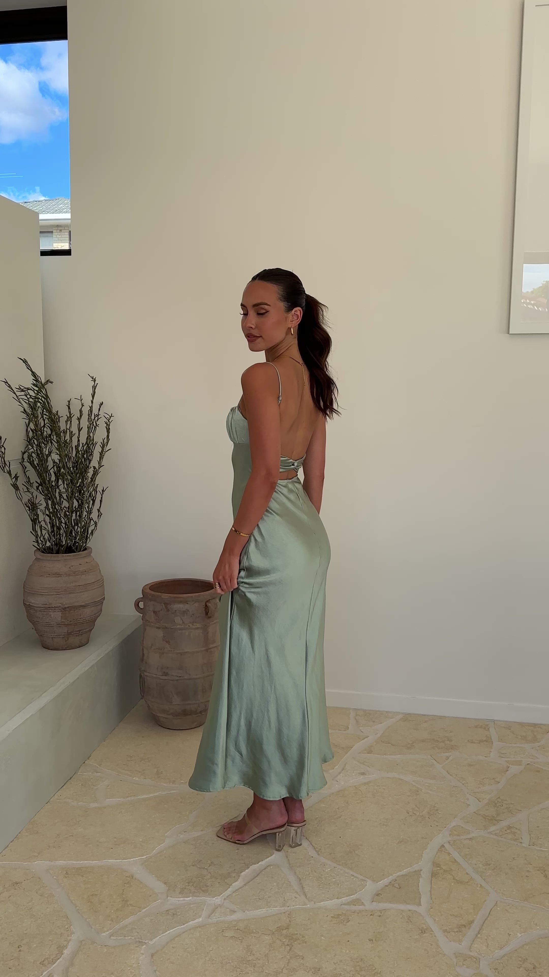Load video: Rue Maxi Dress - Sage - Billy J