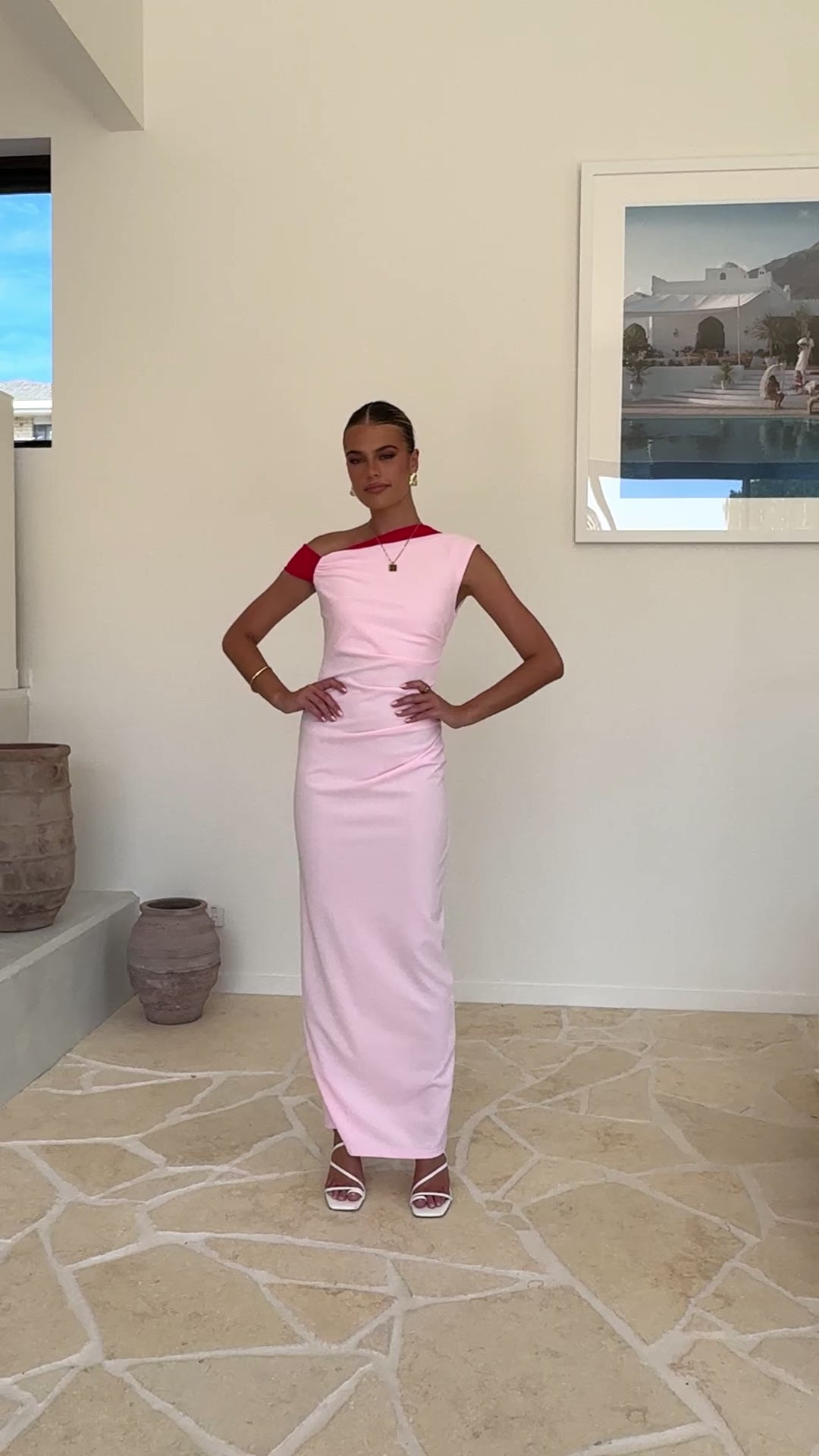 Load video: Honey Maxi Dress - Pink/Red - Billy J