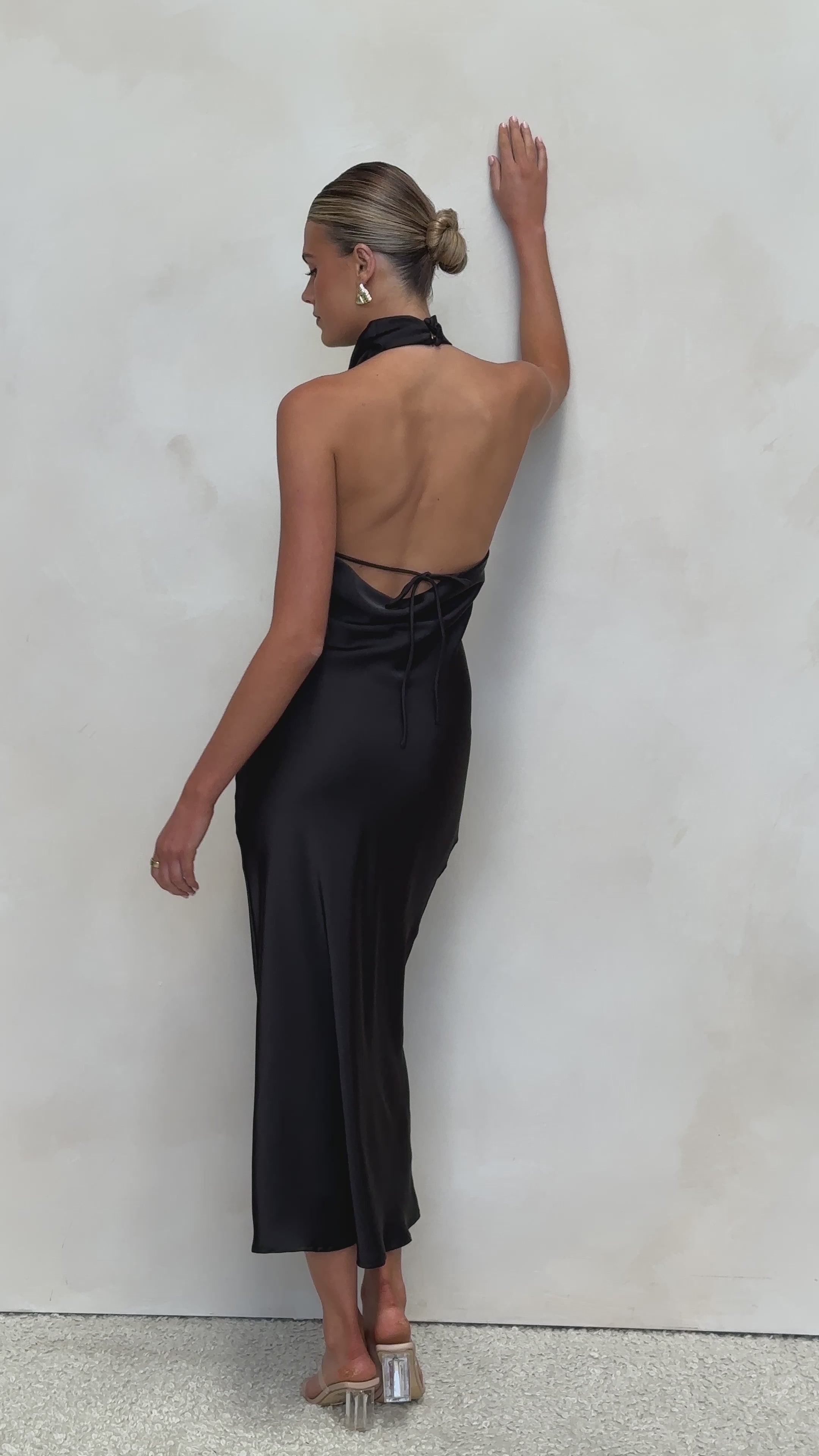 Load video: Rina Maxi Dress - Black - Billy J