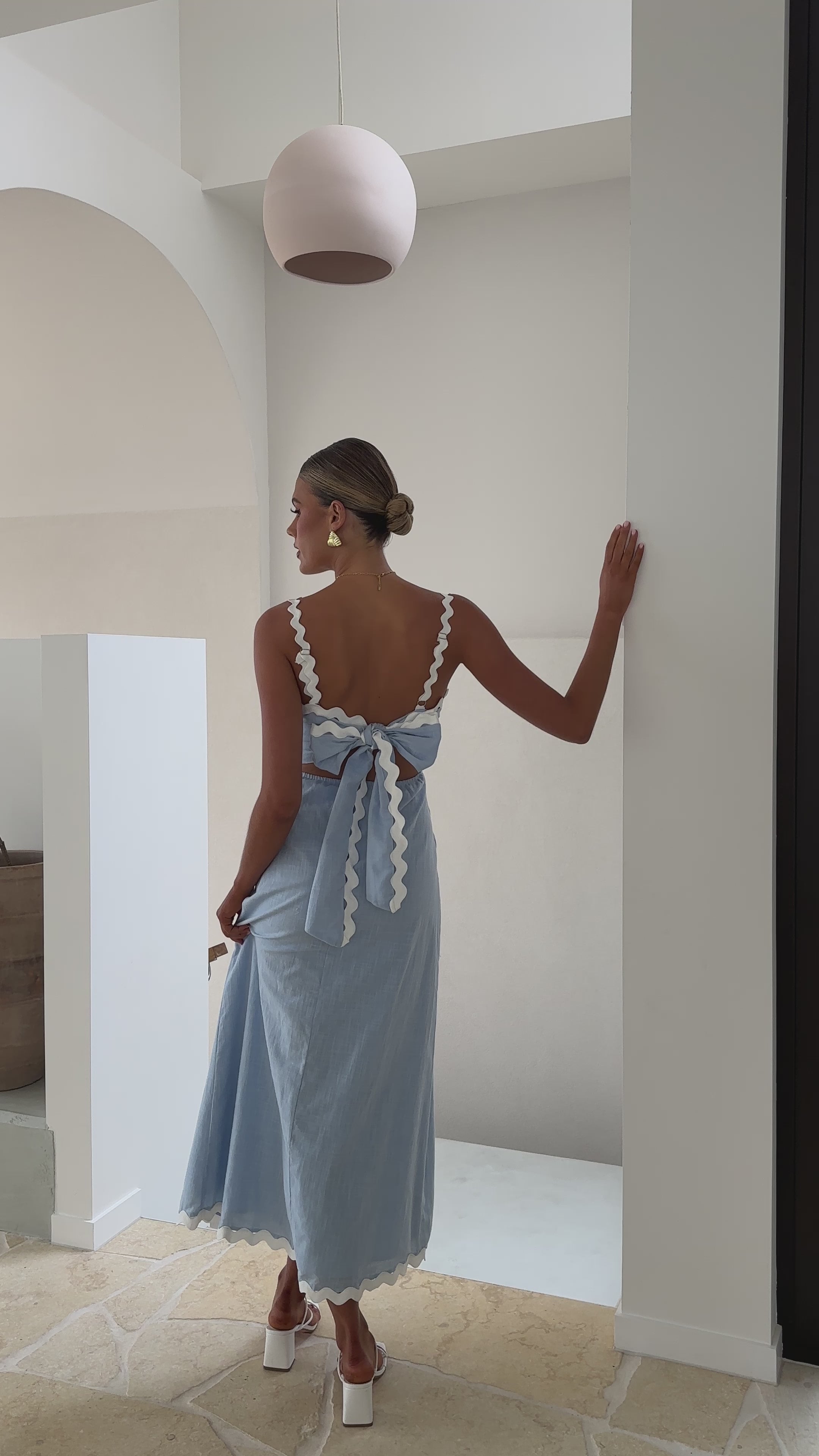Load video: Fiora Maxi Dress - Baby Blue - Billy J