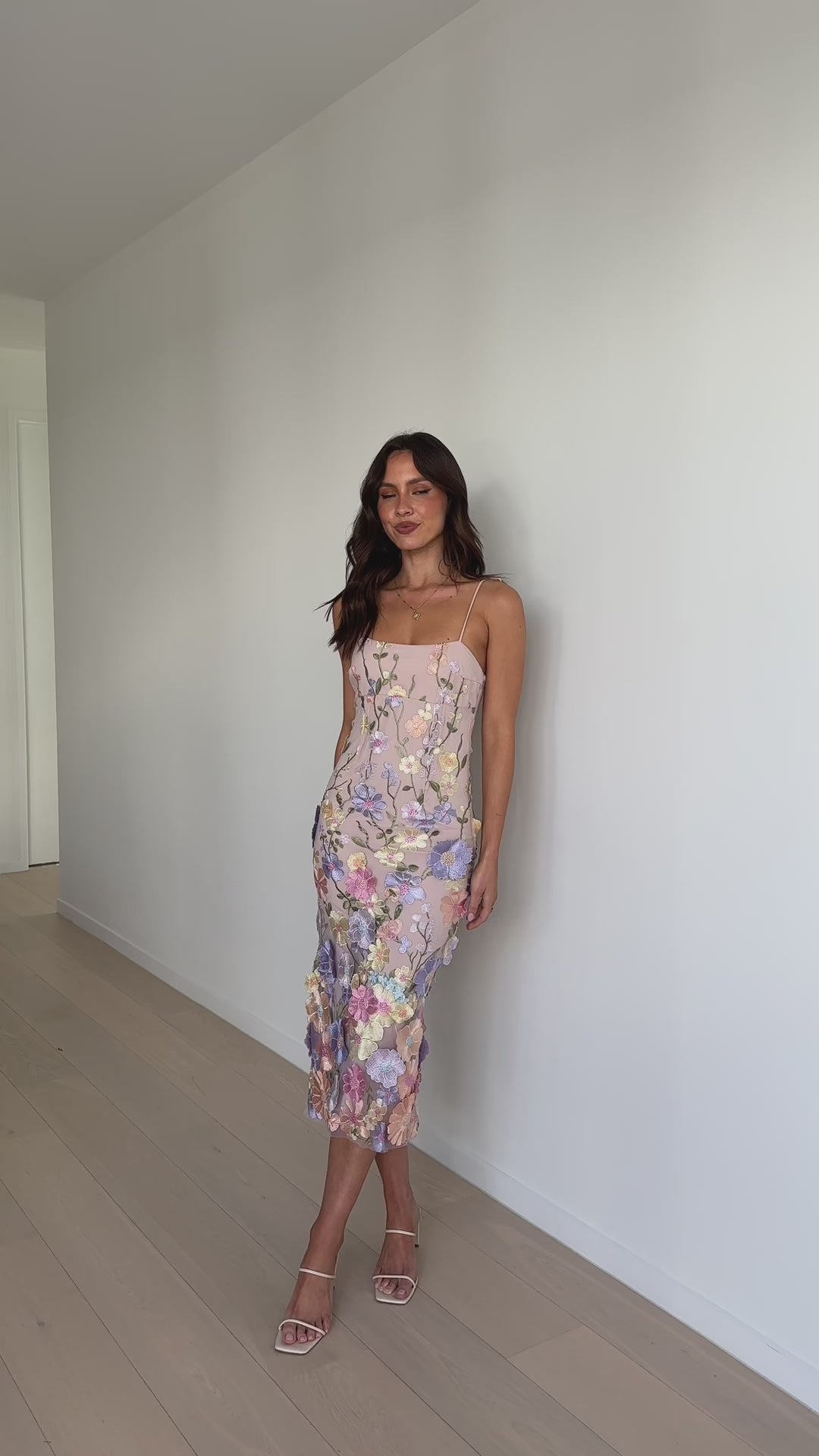 Load video: Marigold Maxi Dress - Pink Floral - Billy J