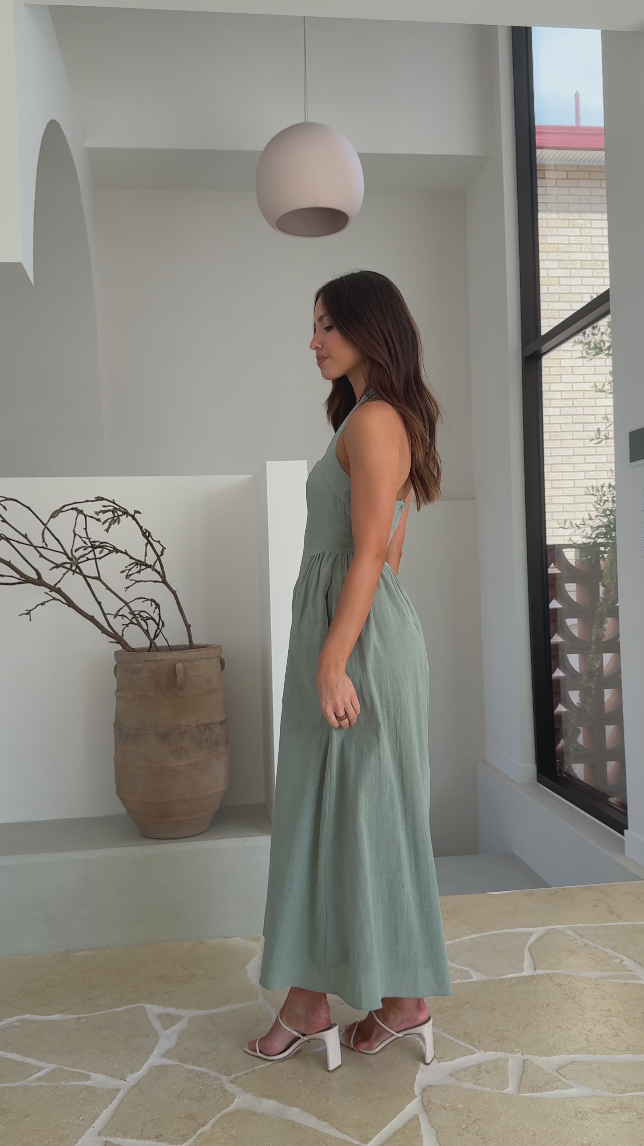 Load video: Caden Maxi Dress - Sage - Billy J