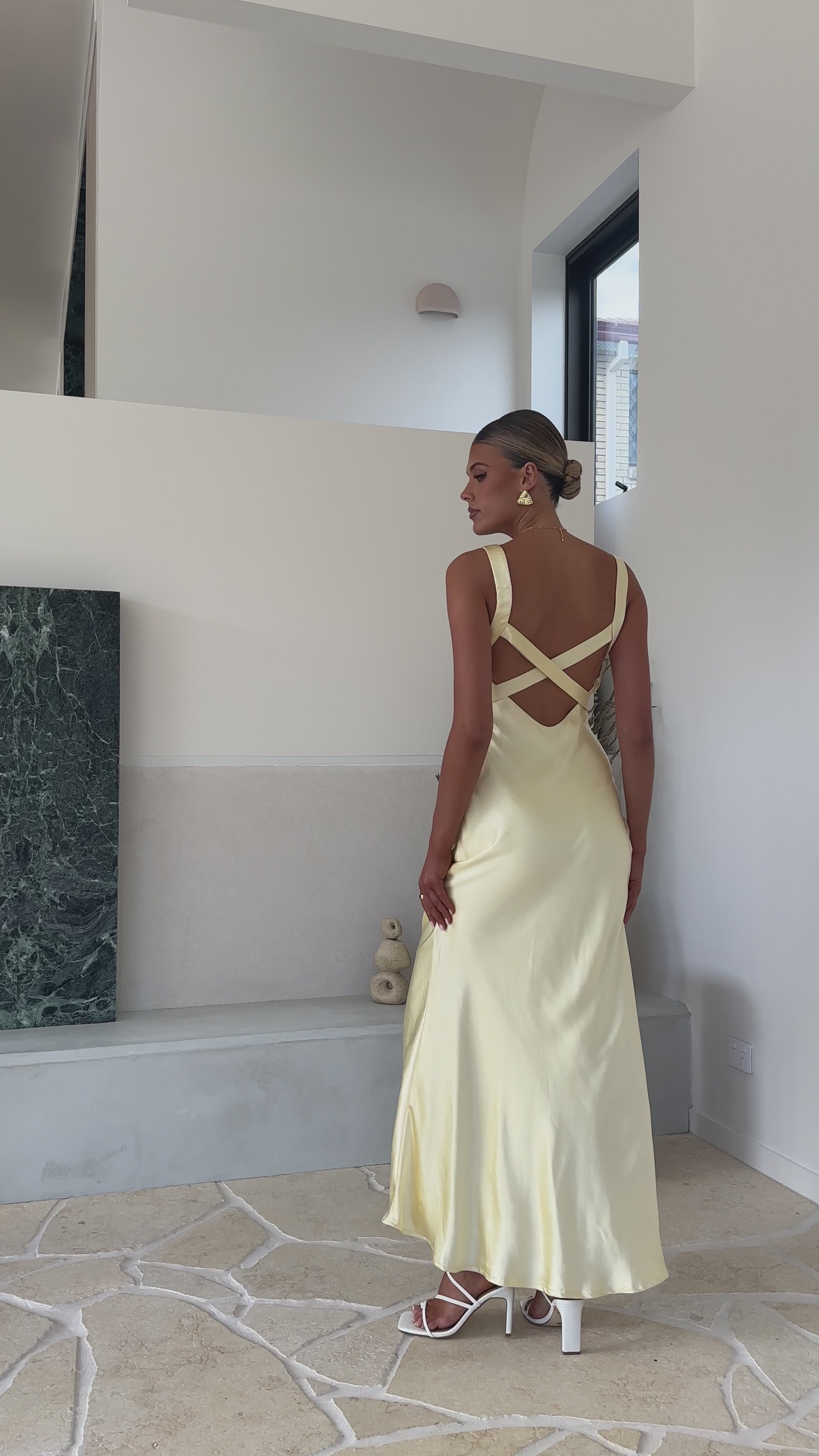 Load video: Andie Maxi Dress - Yellow - Billy J