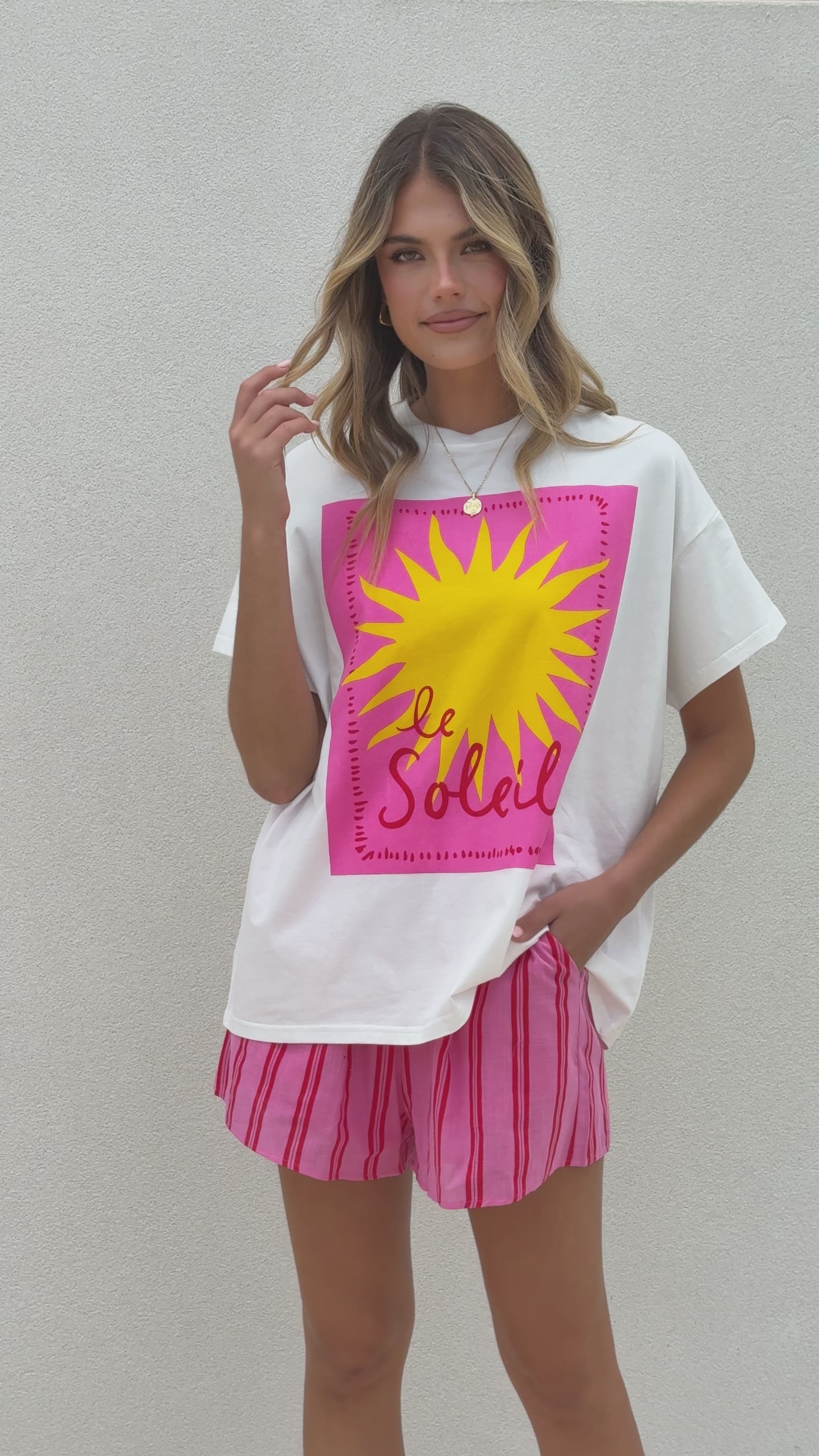 Load video: Soleil Top and Shorts Set - Pink - Billy J