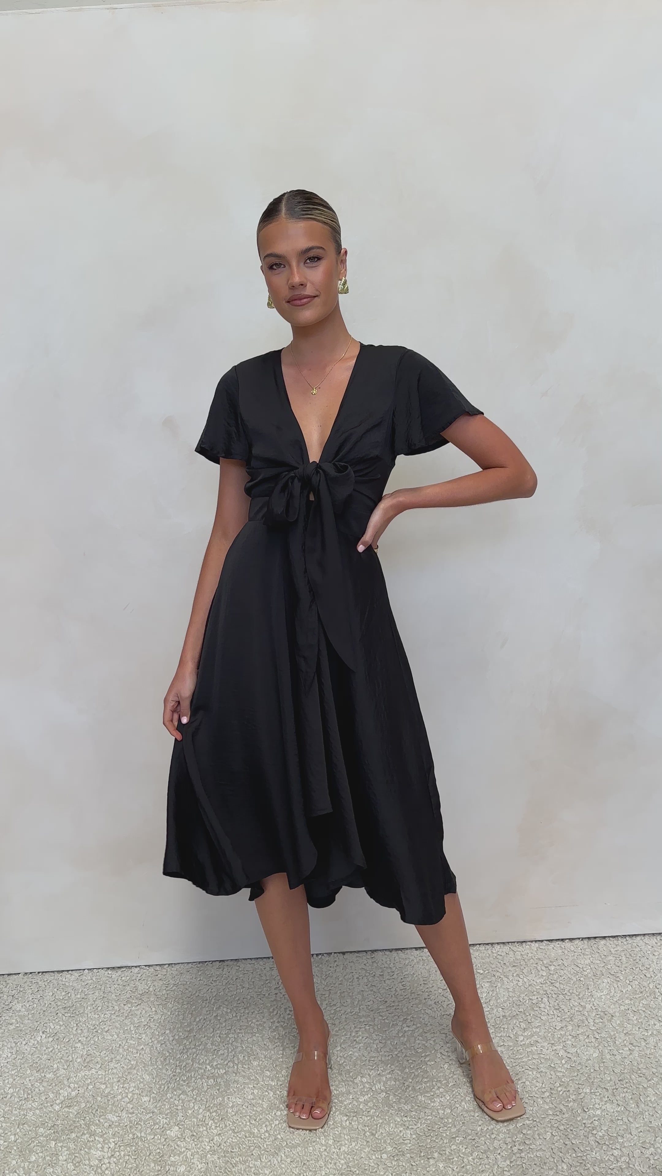Load video: Sunny Daze Dress - Black - Billy J