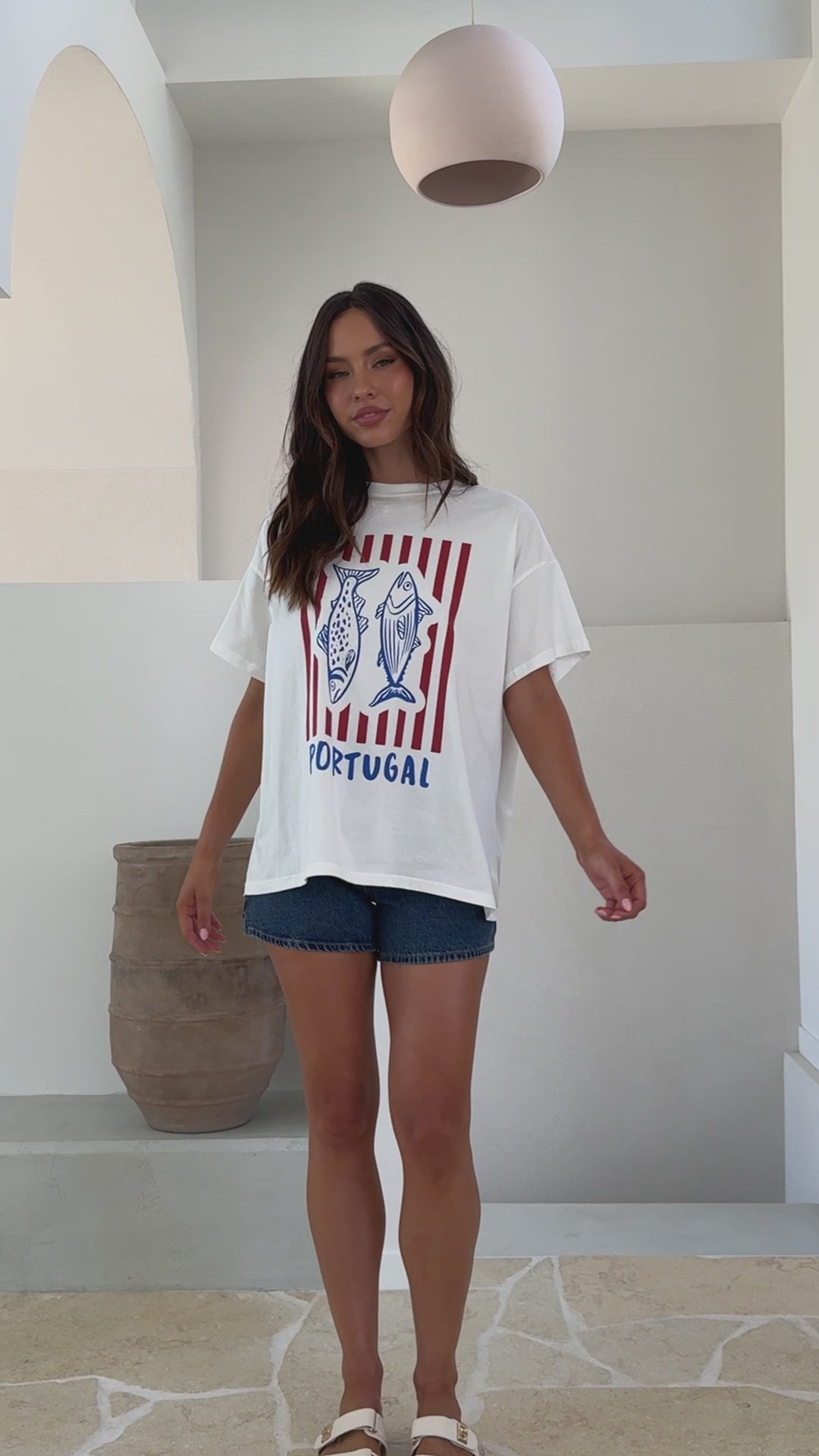 Load video: Portugal Tee - White - Billy J