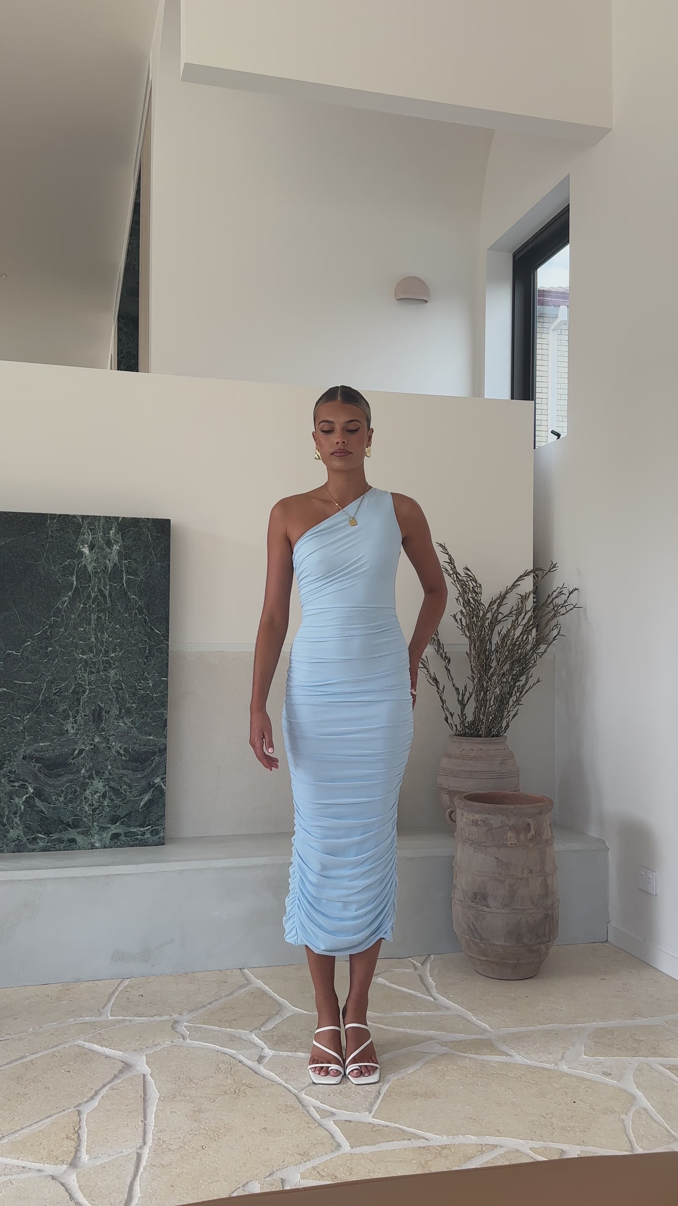 Load video: Natalia Midi Dress - Blue - Billy J