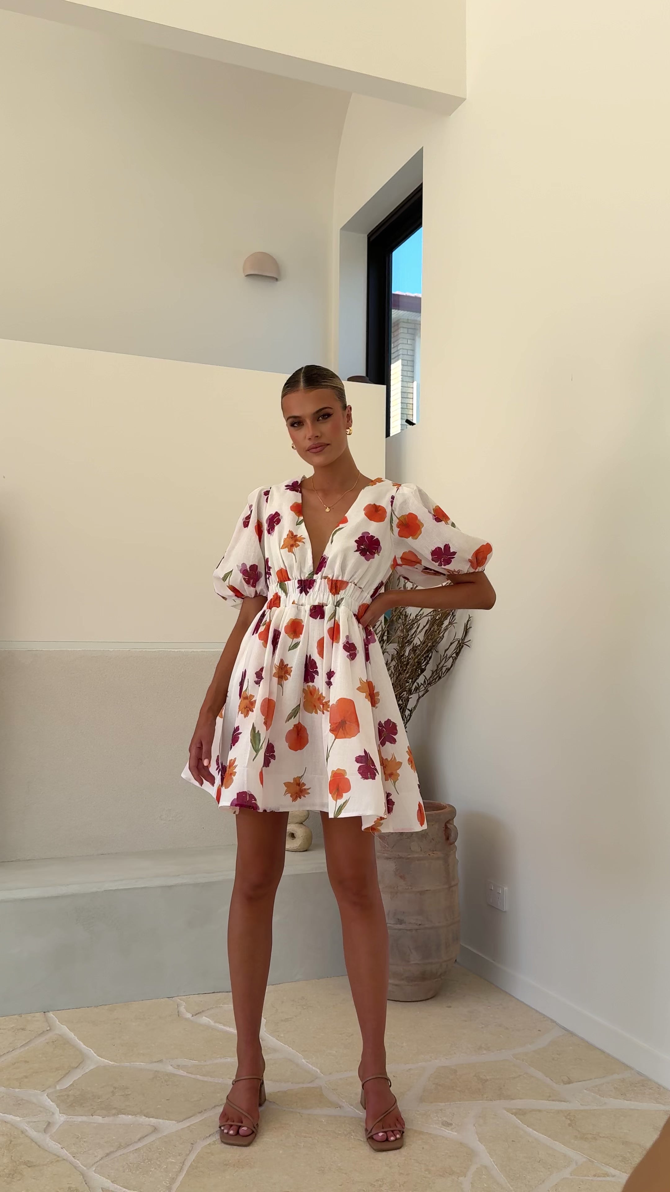 Load video: Erin Mini Dress - Springtime Print - Billy J