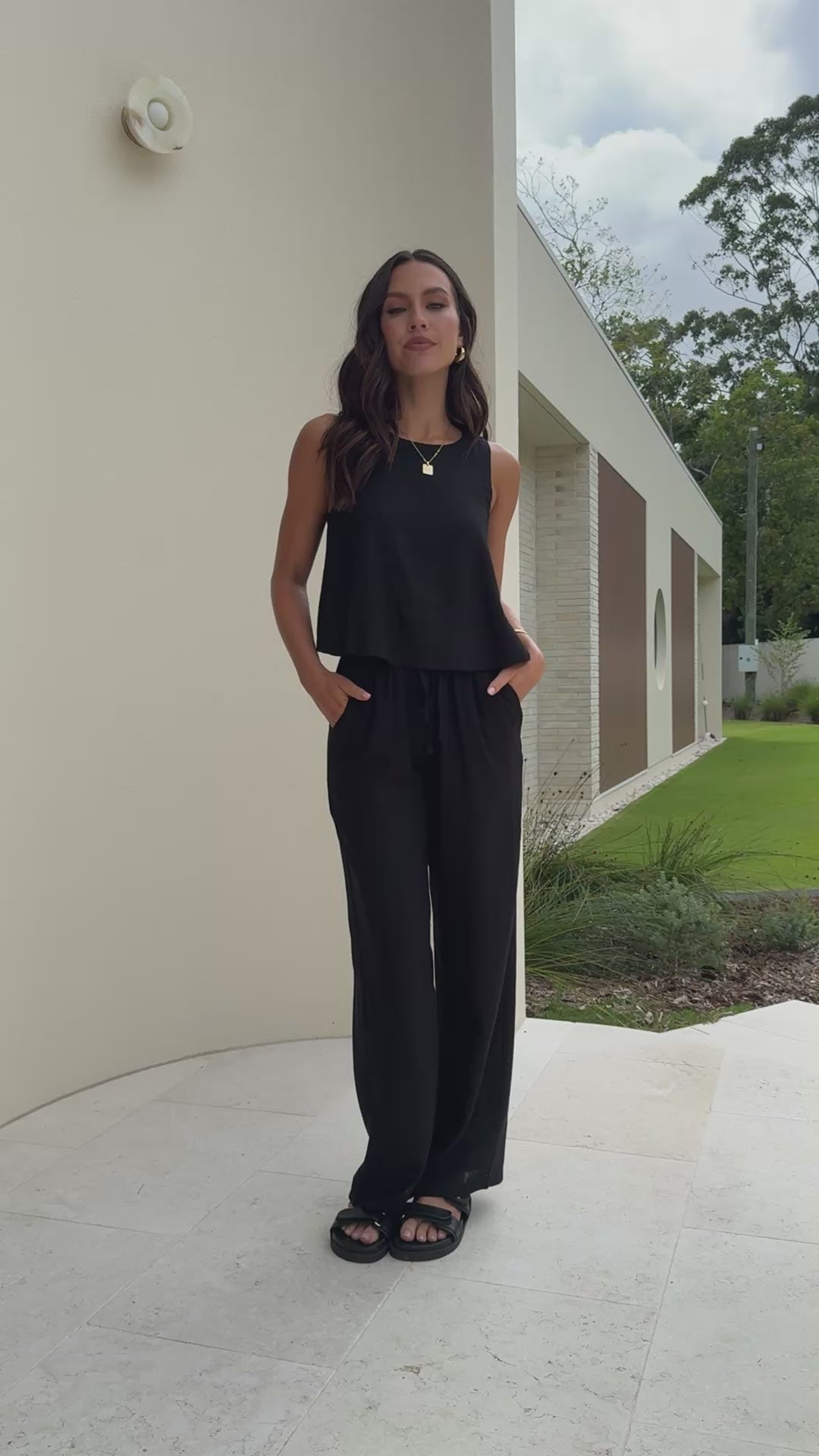 Load video: Valene Pants - Black - Billy J